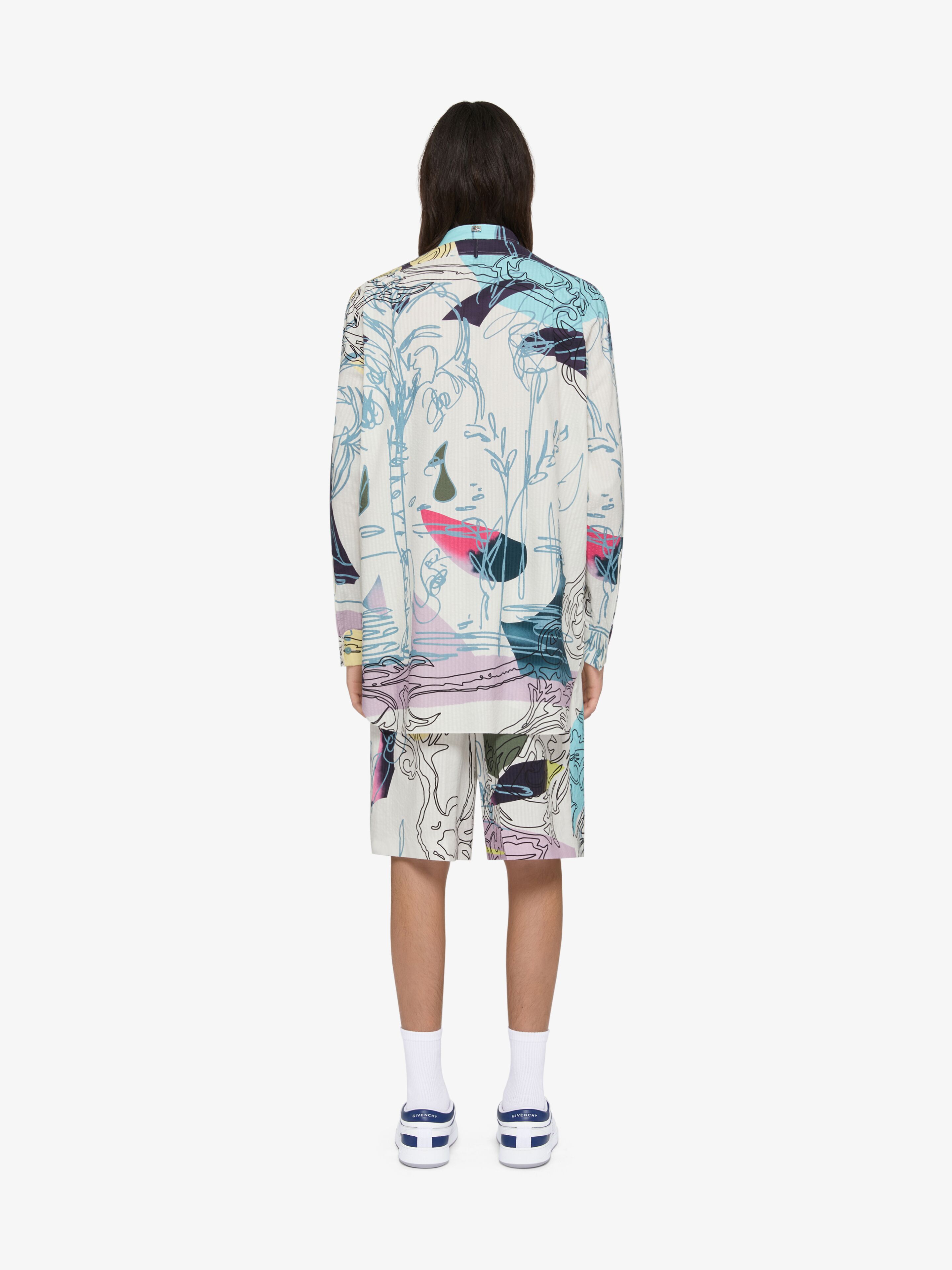 Printed shirt in seersucker cotton | Givenchy CA | Givenchy