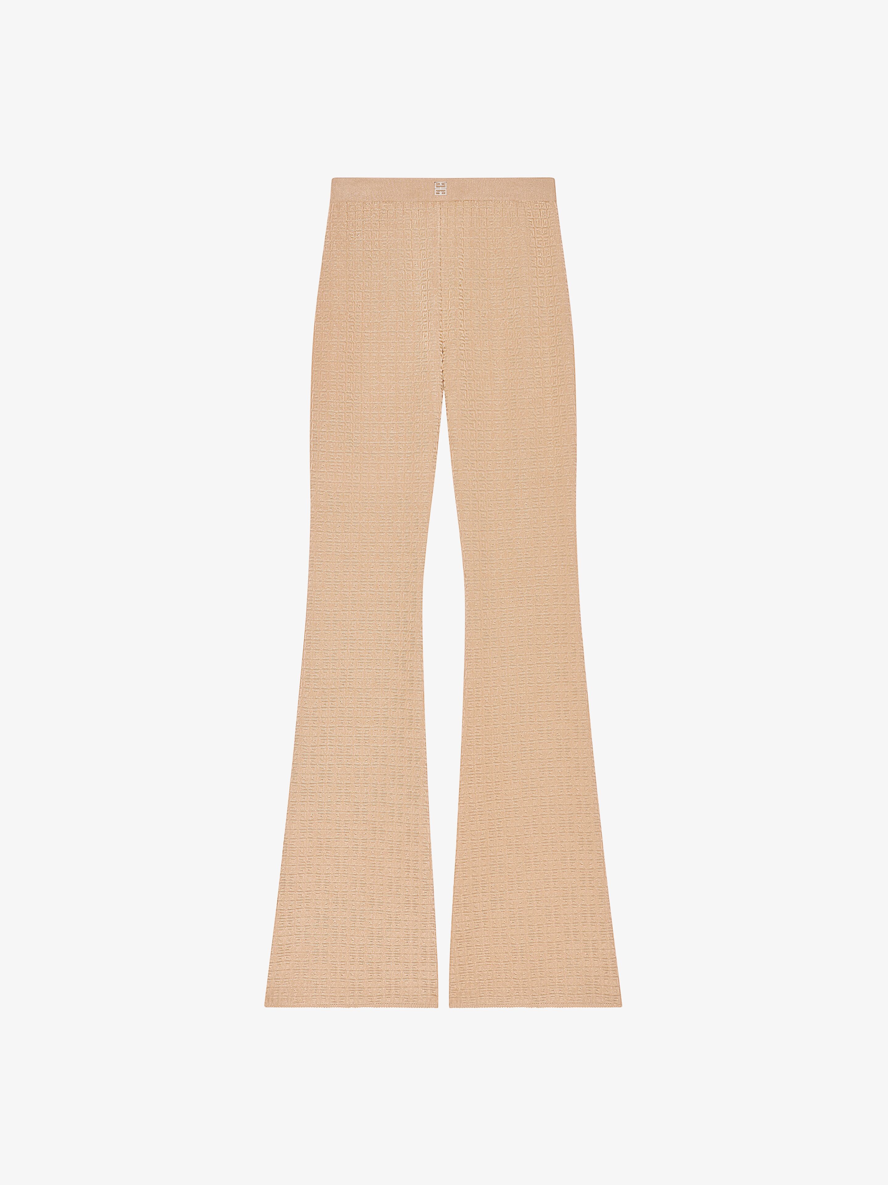 Shop Givenchy Flare Pants In 4g Mini Jacquard In Tan