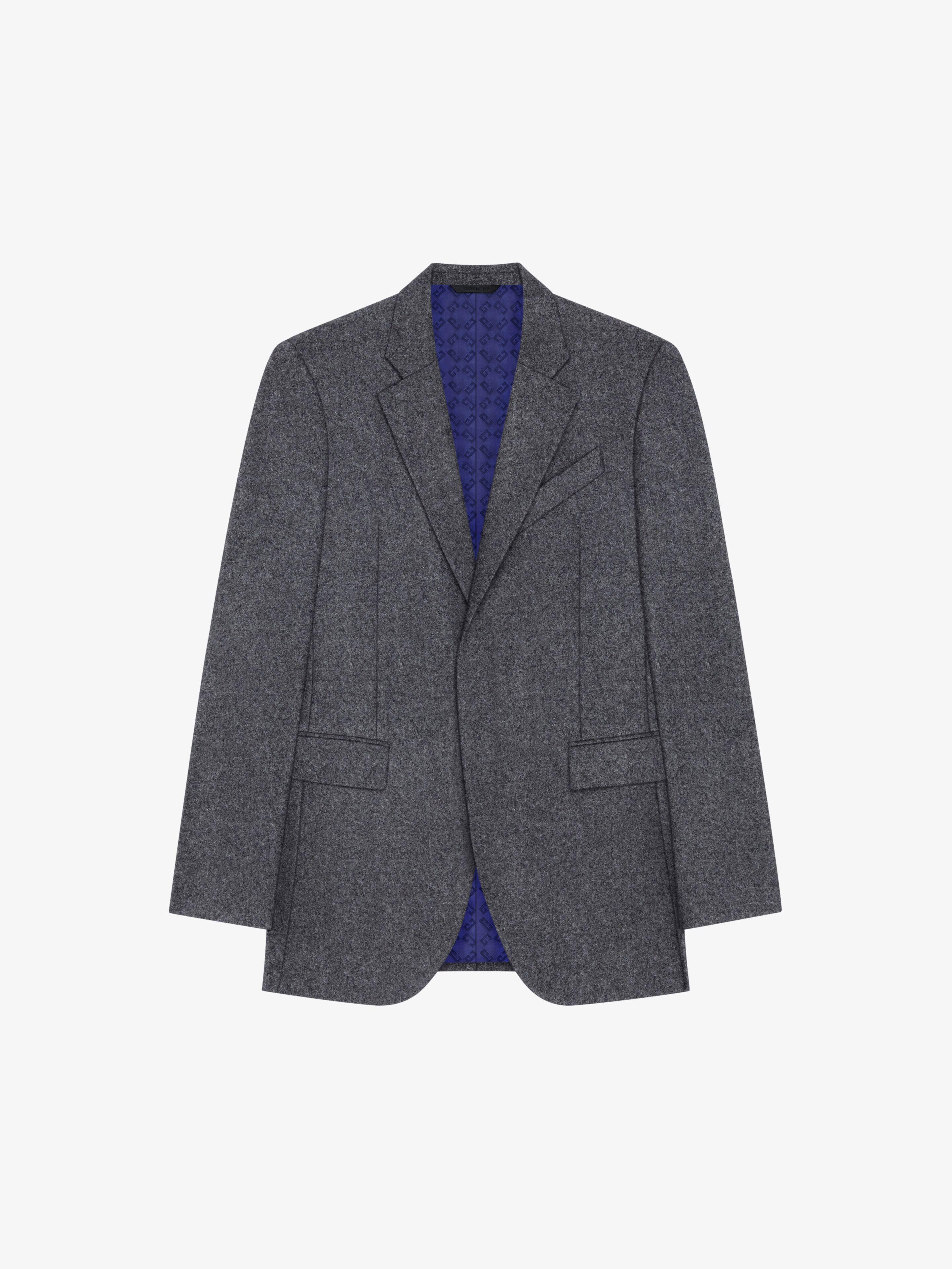 Givenchy - Giacca Slim Fit Di Lana - Grigio - Uomo - Taglia: 48