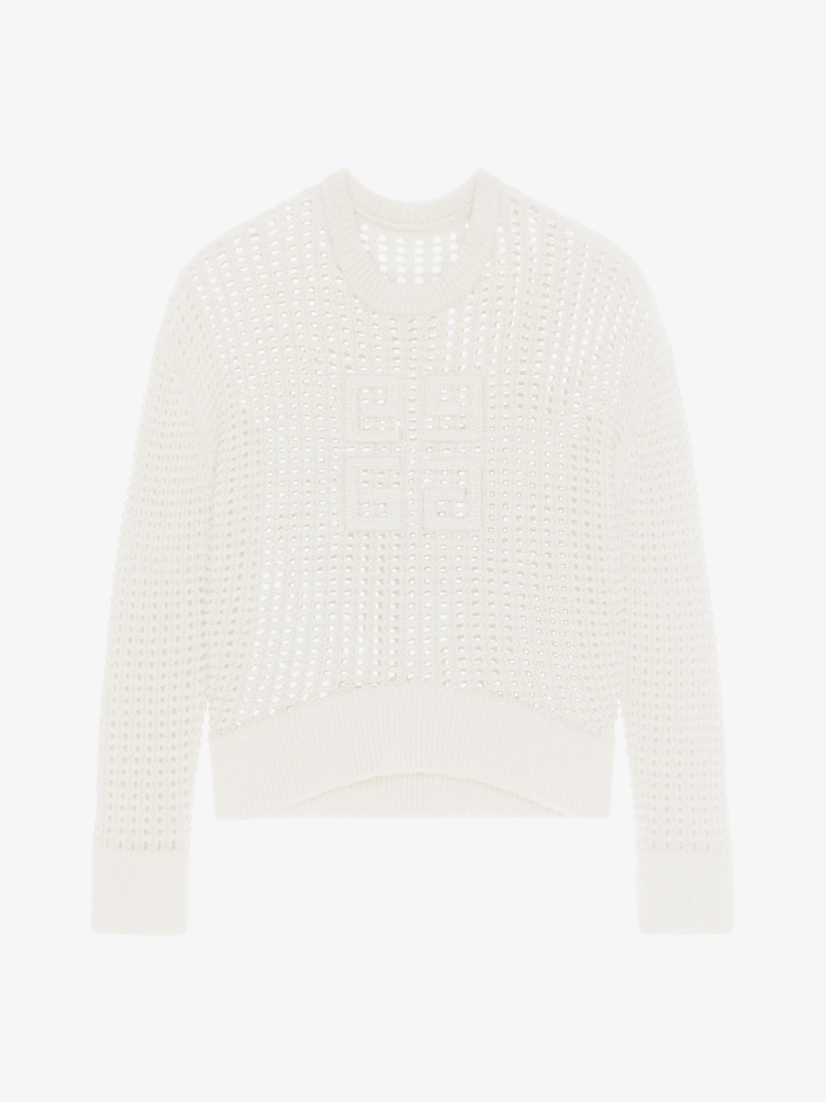 Givenchy 4g Sweater In Wool And Cashmere In White