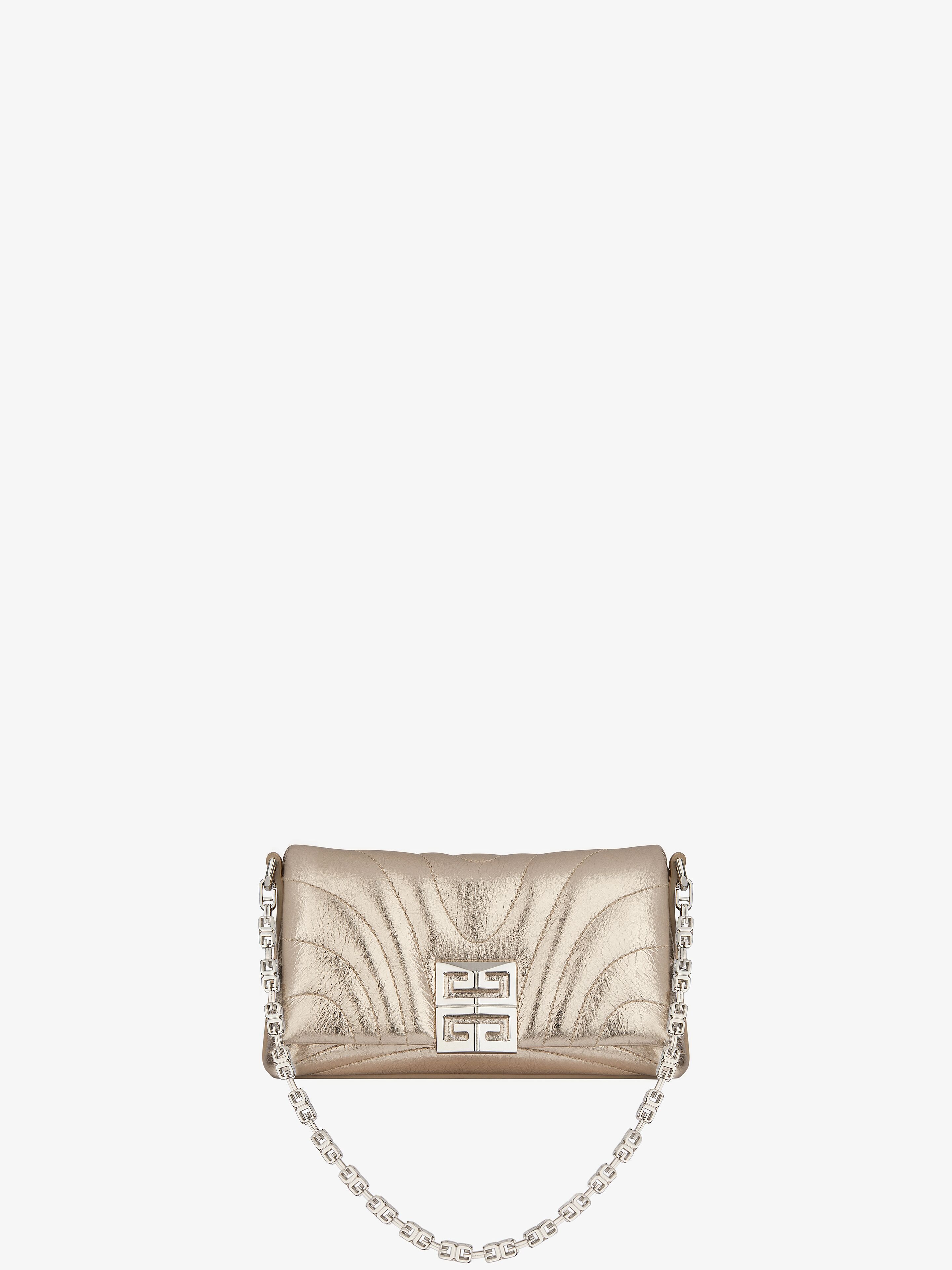 Shop Givenchy Micro 4g Soft Bag In Laminated Leather In Multicolor