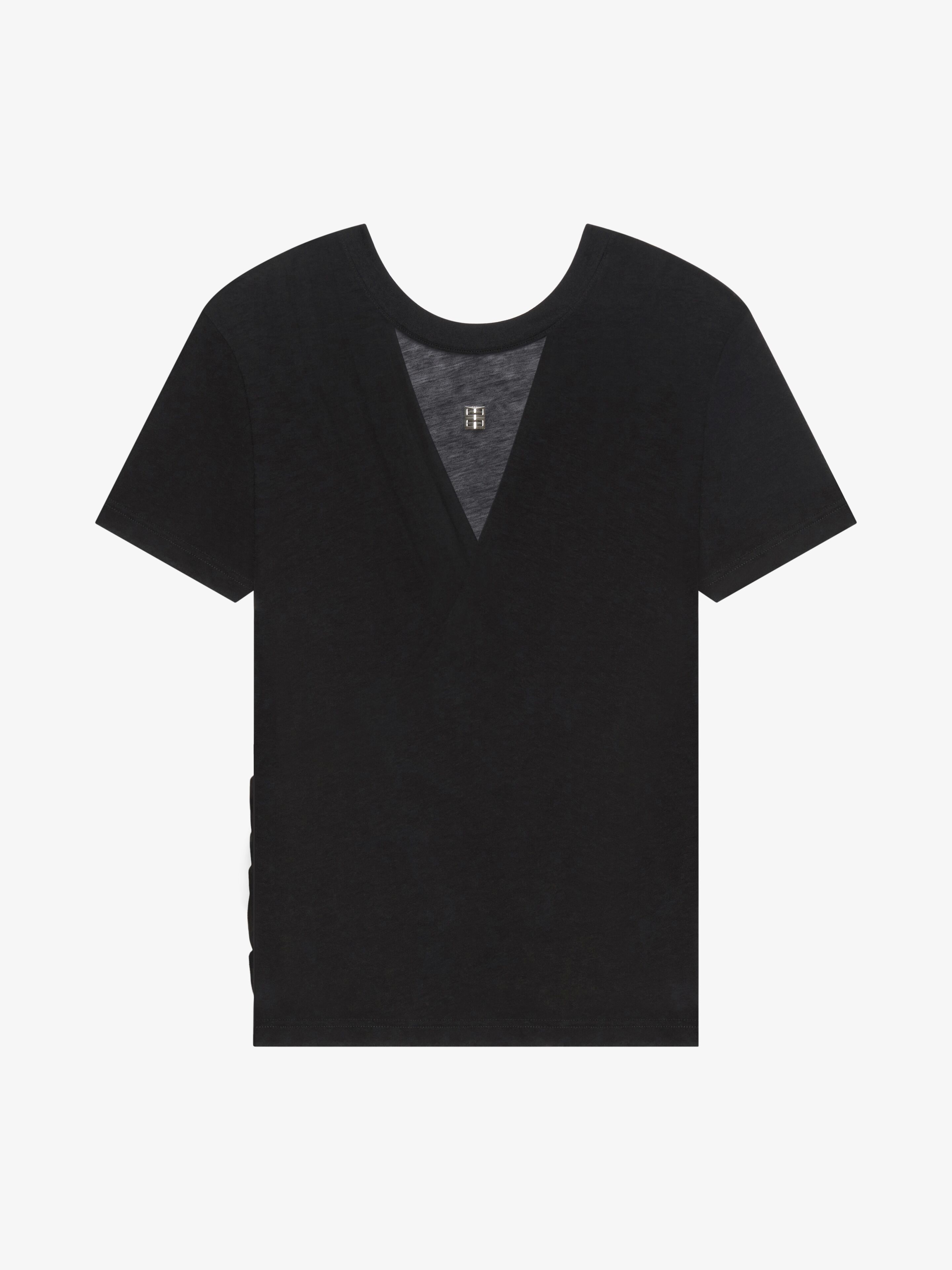 Shop Givenchy T-shirt Drapé En Jersey Transparent In Black