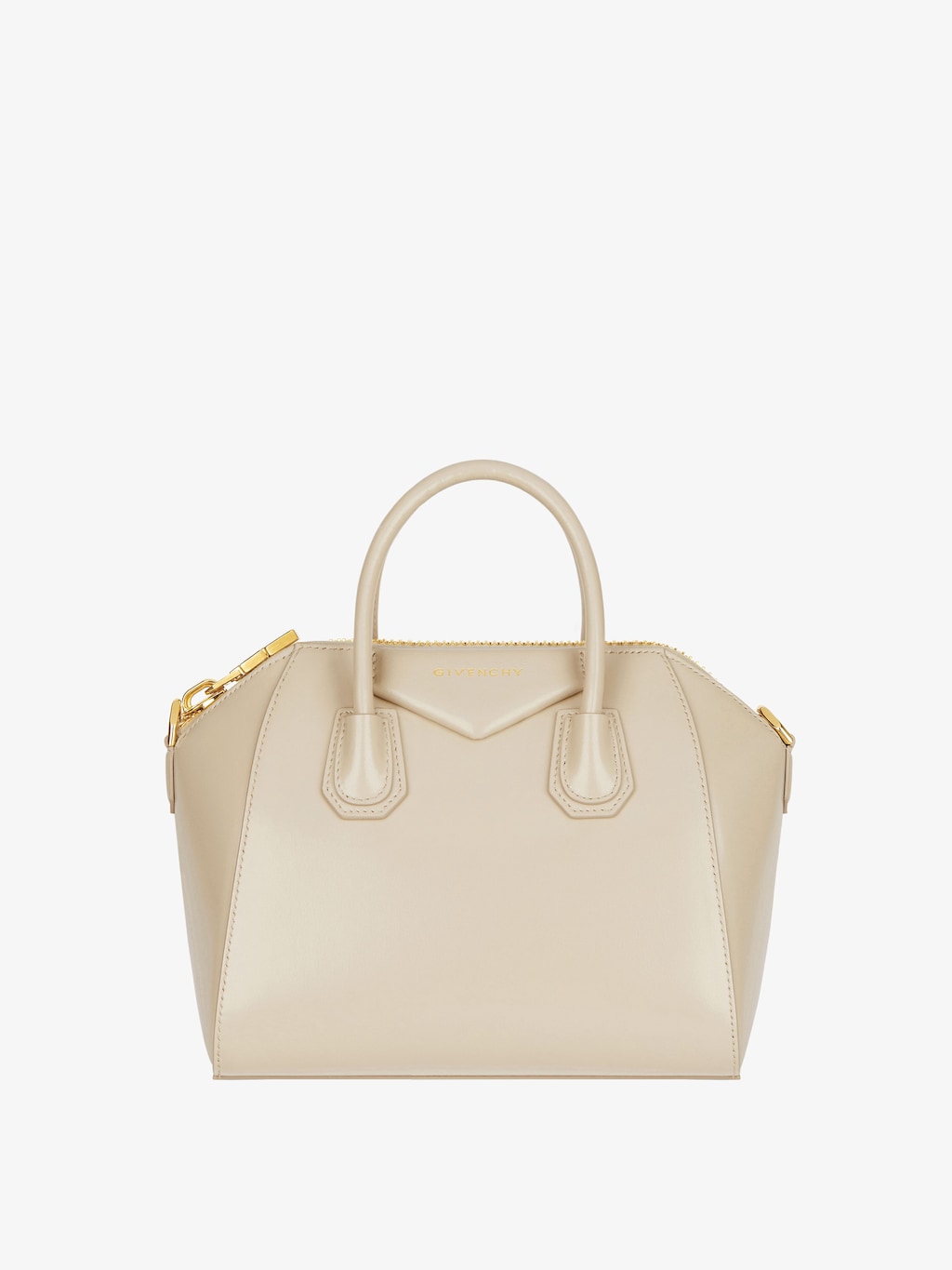 Small Antigona bag in Box leather - natural beige | Givenchy US