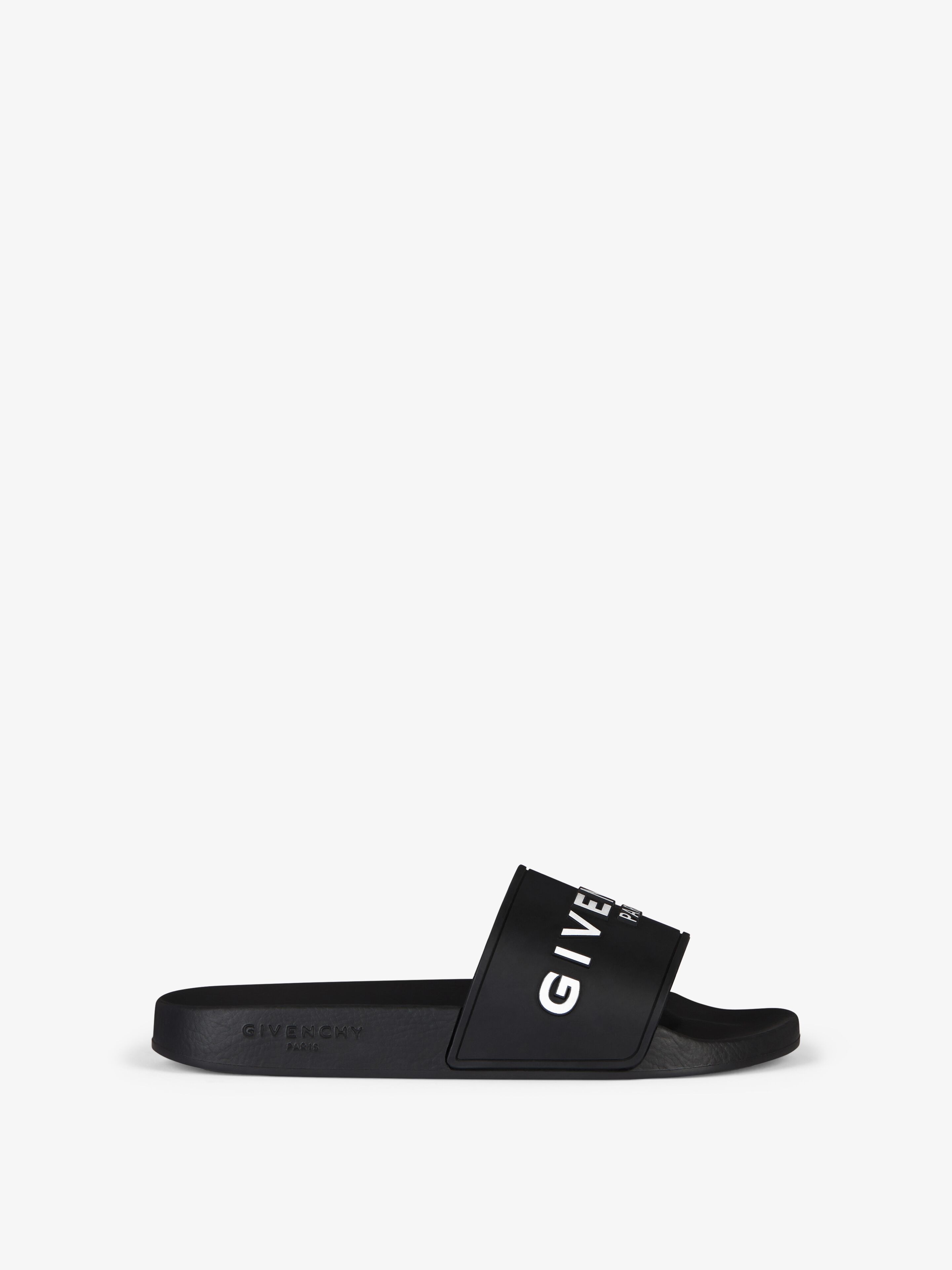 GIVENCHY Black Slide Sandals With Logo In Polyurethane Woman