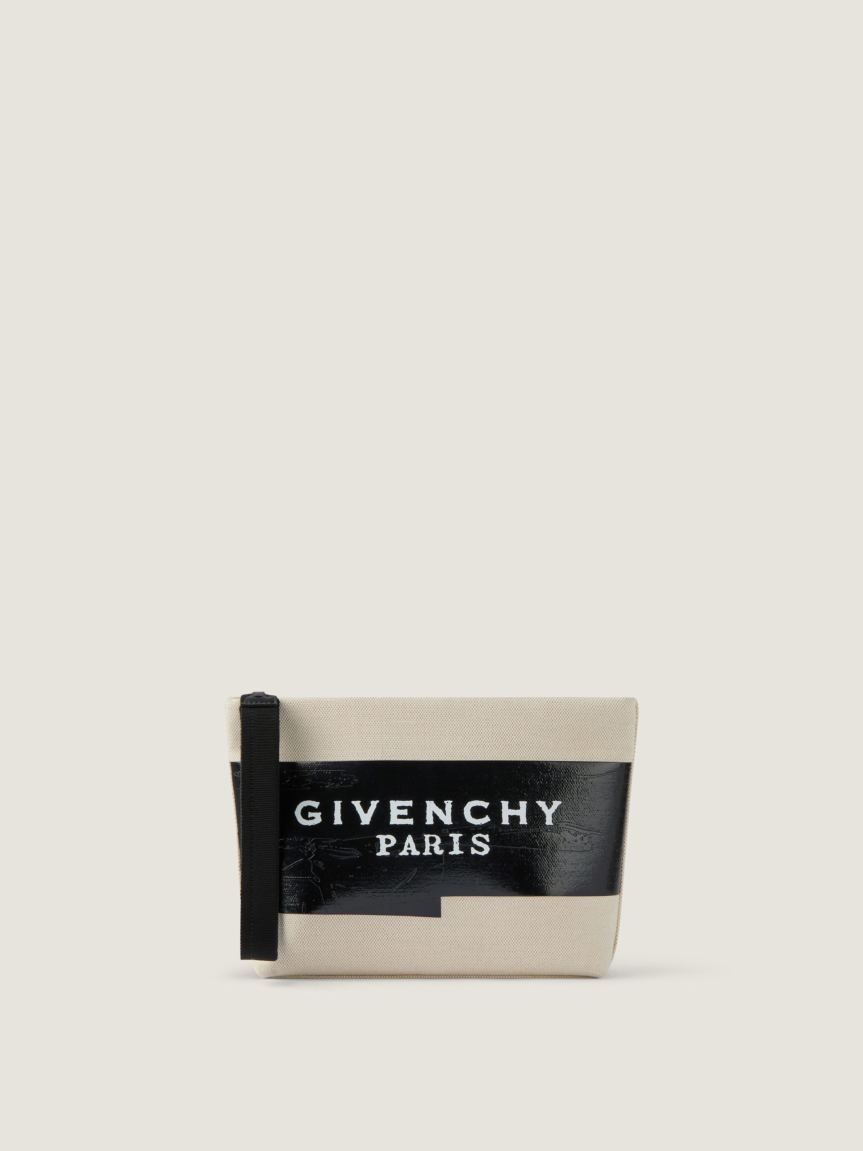 Givenchy Tape Pouch In Canvas In Multi