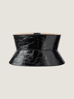 Ceinture corset en cuir imprimée Tape