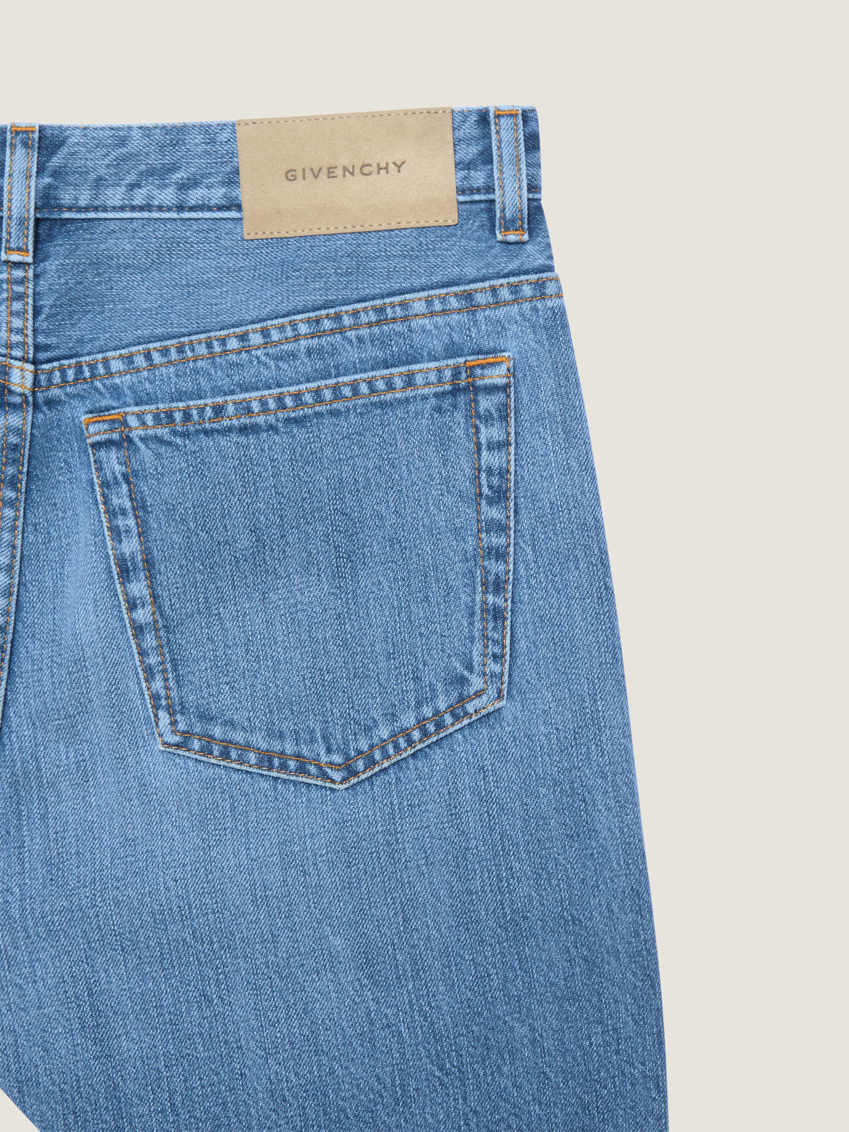 Straight pants in washed denim in - medium blue | Givenchy US
