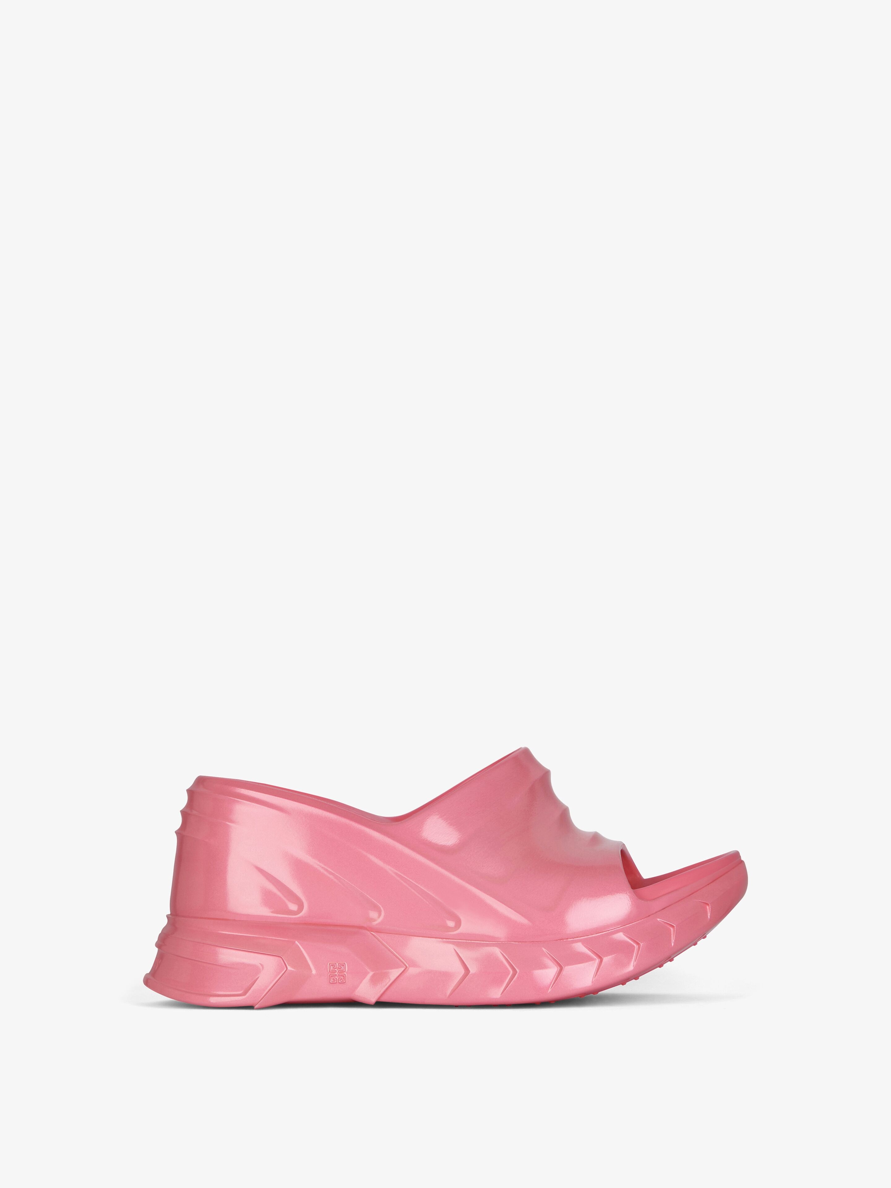 Shop Givenchy Marshmallow Wedge Sandals In Iridescent Rubber In Orange