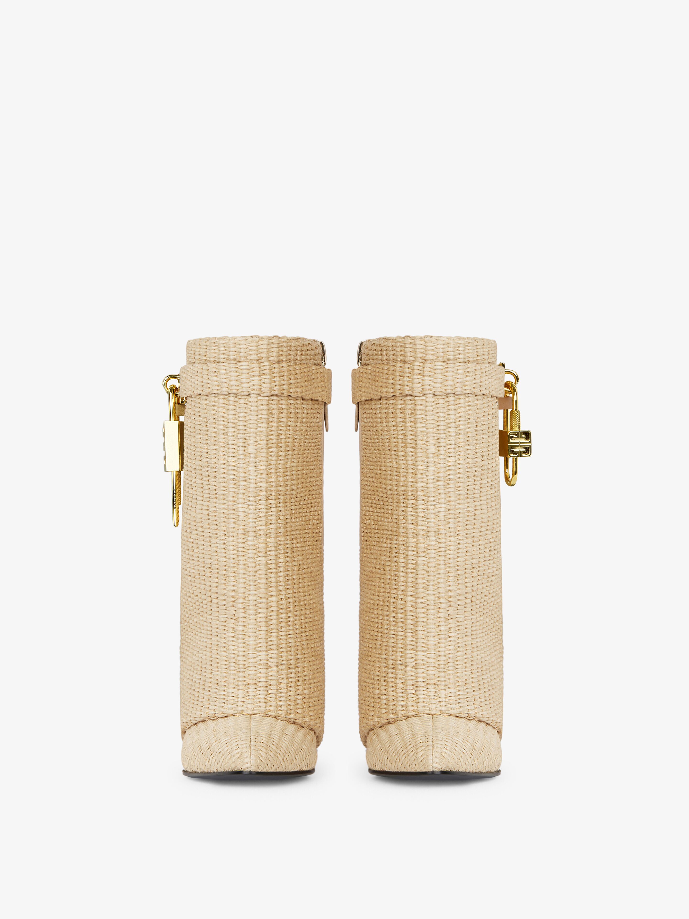 Shark Lock ankle boots in raffia in - beige | Givenchy US