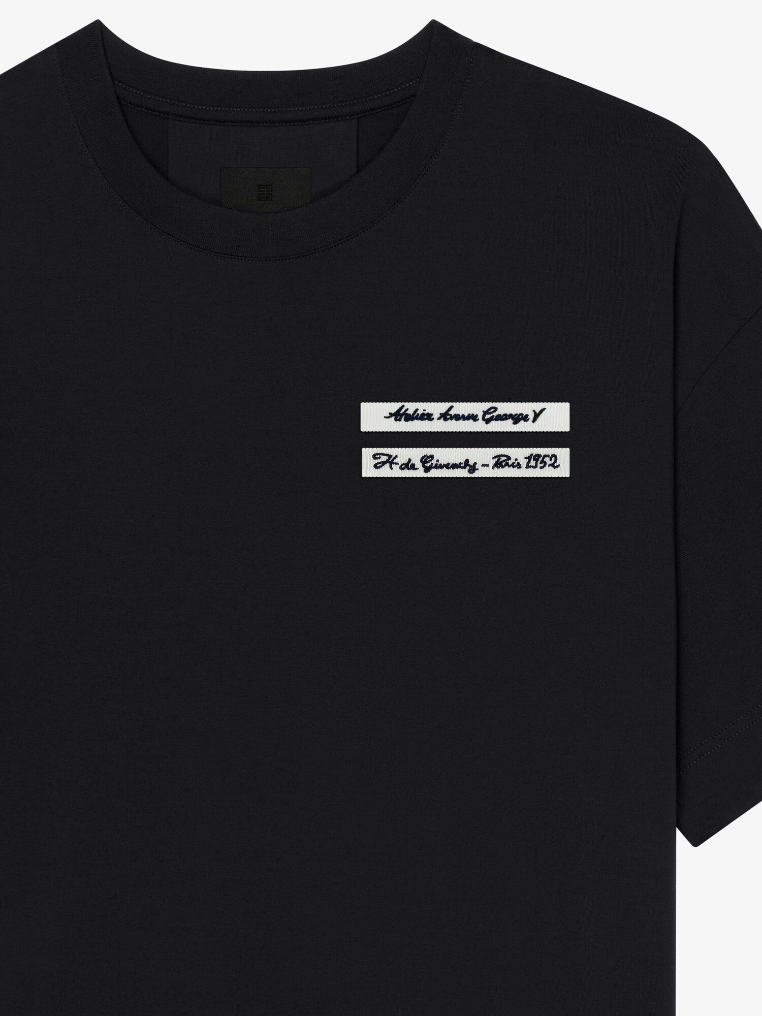 コットン Tシャツ GIVENCHYロゴグログラン付き - ブラック | GIVENCHY JP