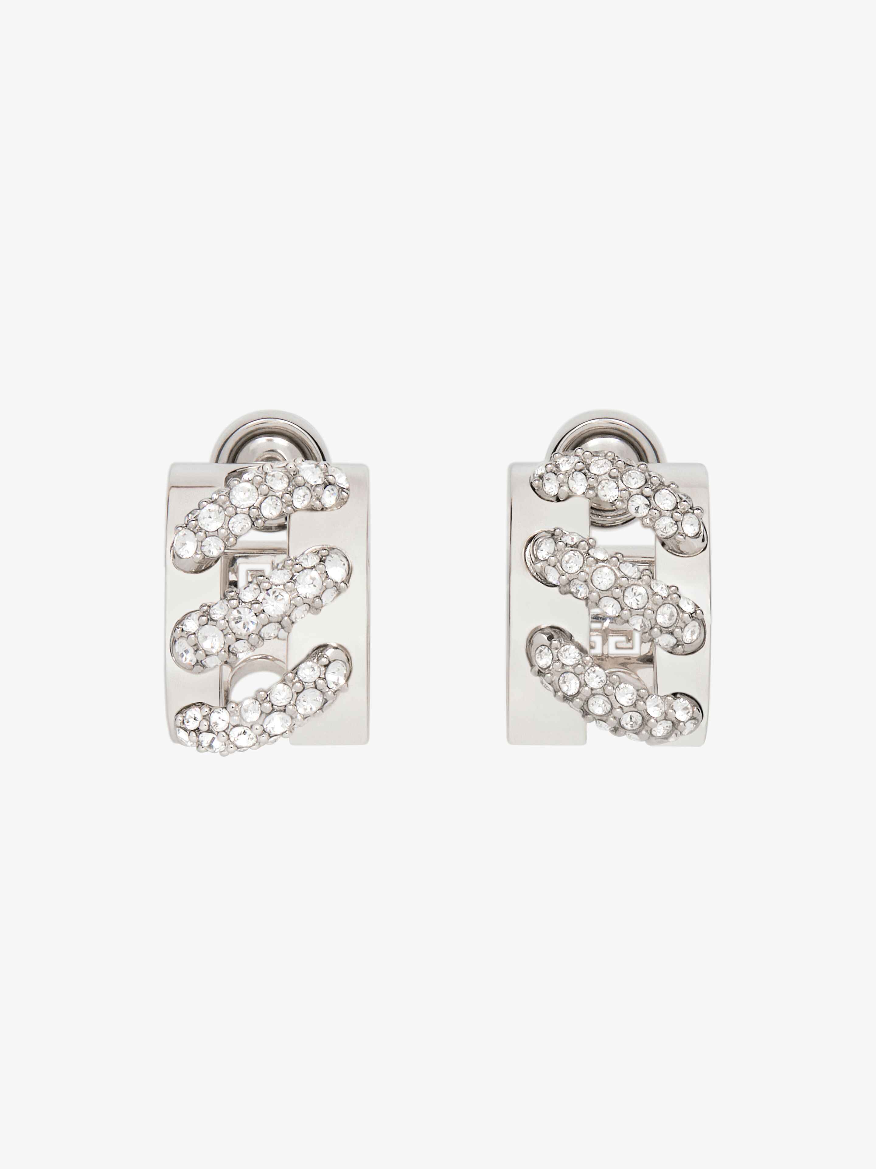 Givenchy - Boucles D'oreilles Stitch En Métal Avec Cristaux - pour Femme