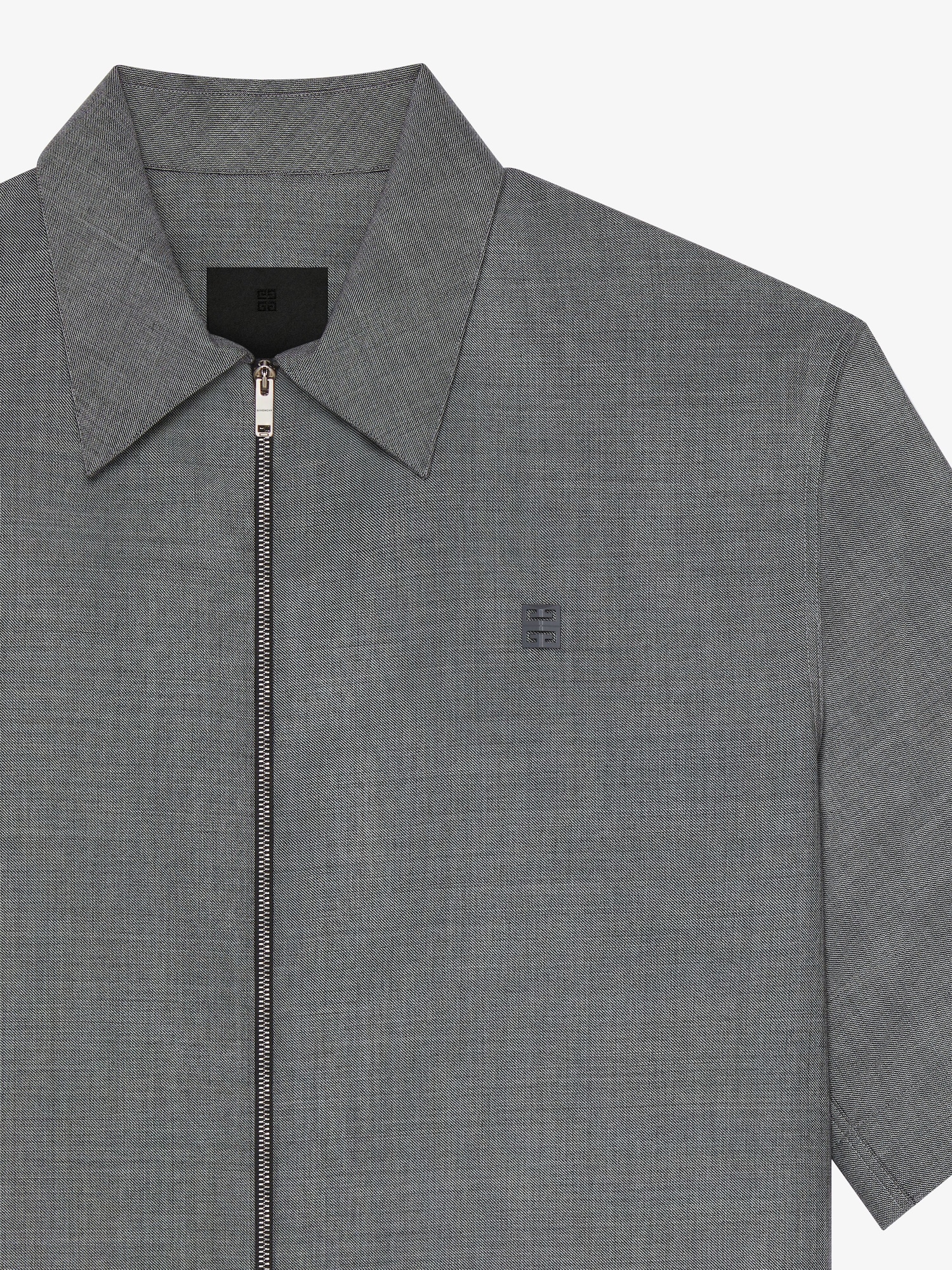Zipped shirt in wool with 4G detail in - black/white | Givenchy US