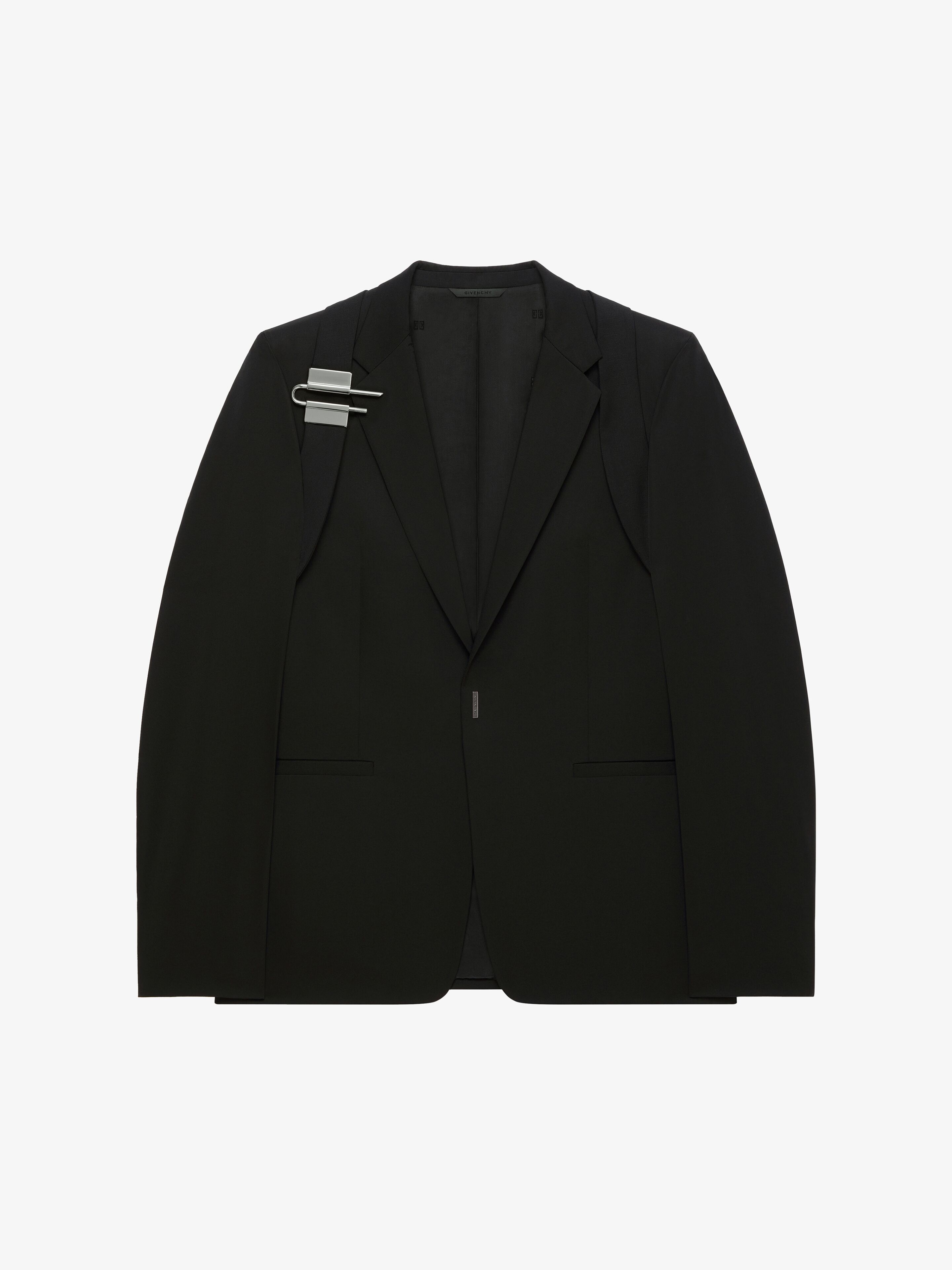 Givenchy - Giacca Slim Di Lana E Mohair Con Armatura U-lock - Nero - Uomo - Taglia: 50