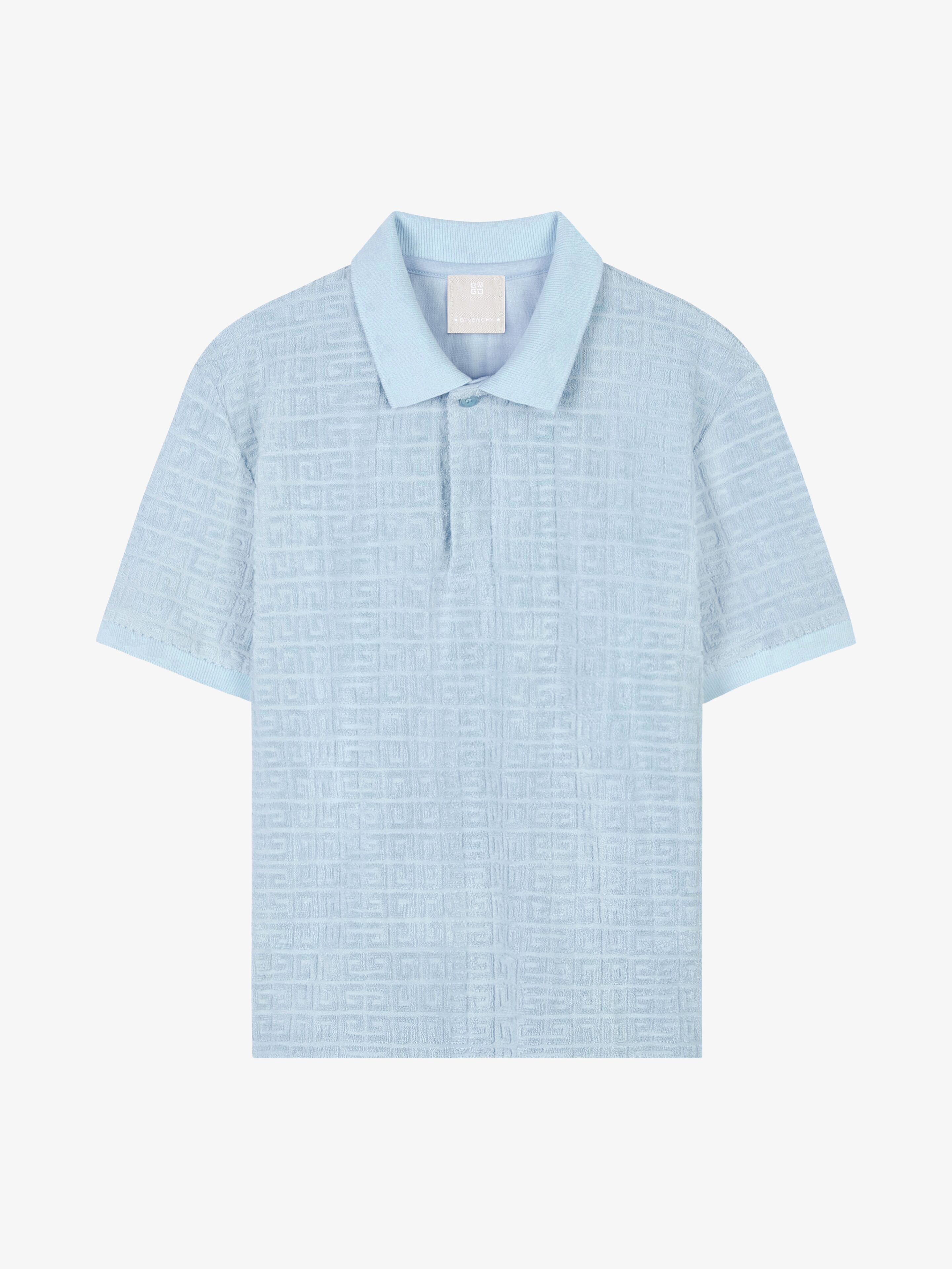 Polo in 4G cotton towelling in - light blue | Givenchy US