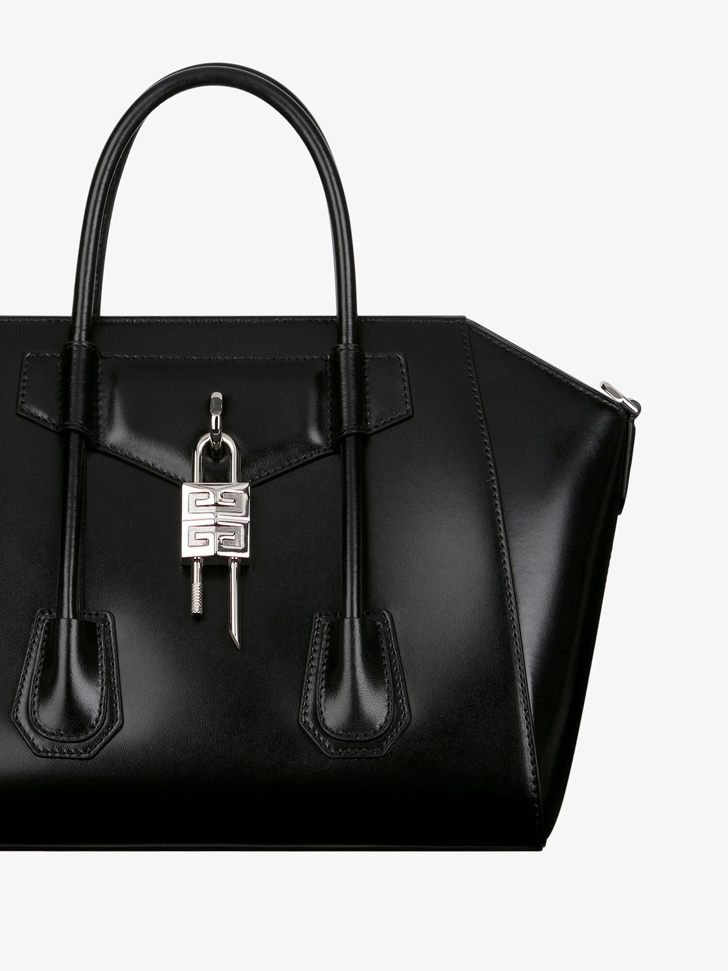 Small Antigona Lock bag in Box leather in - black | Givenchy US