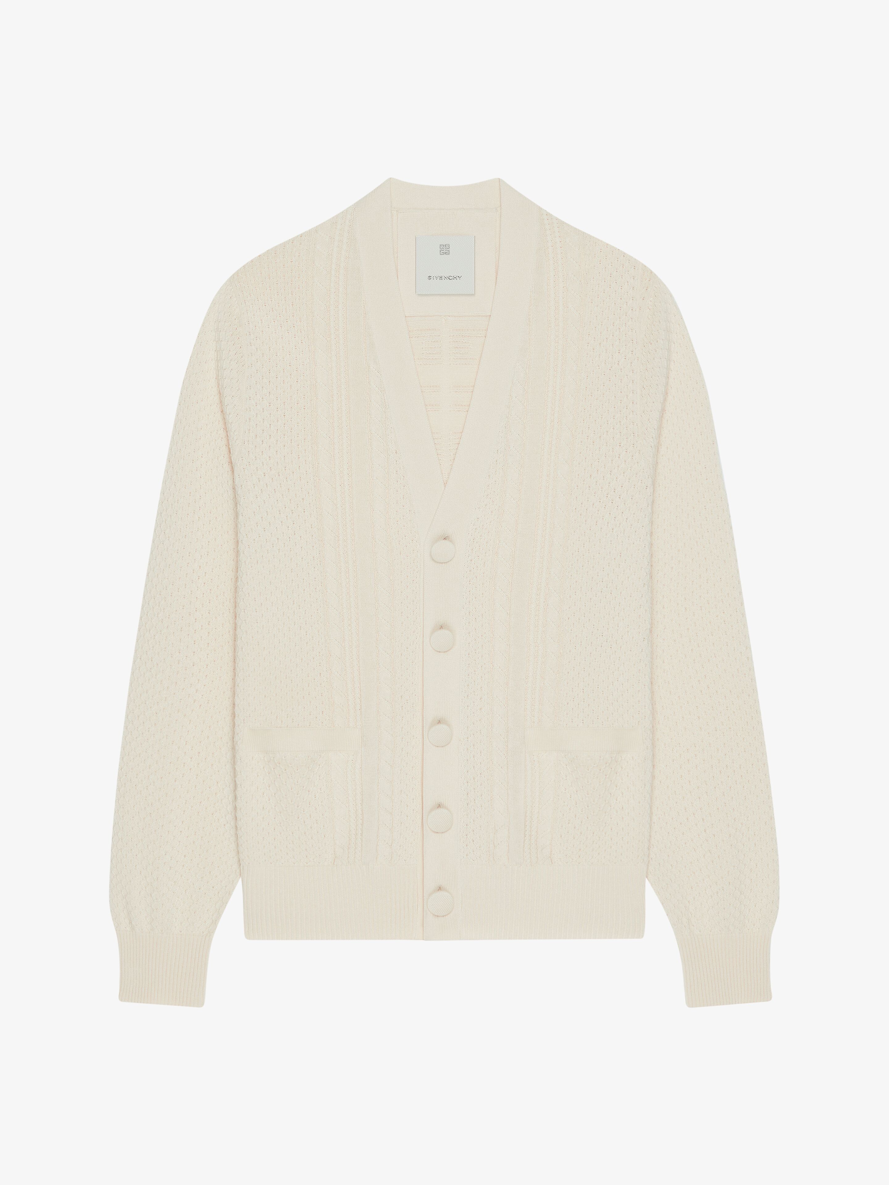 Givenchy - Cardigan 4G En Maille Torsadée - Blanc - pour Homme - Taille : L
