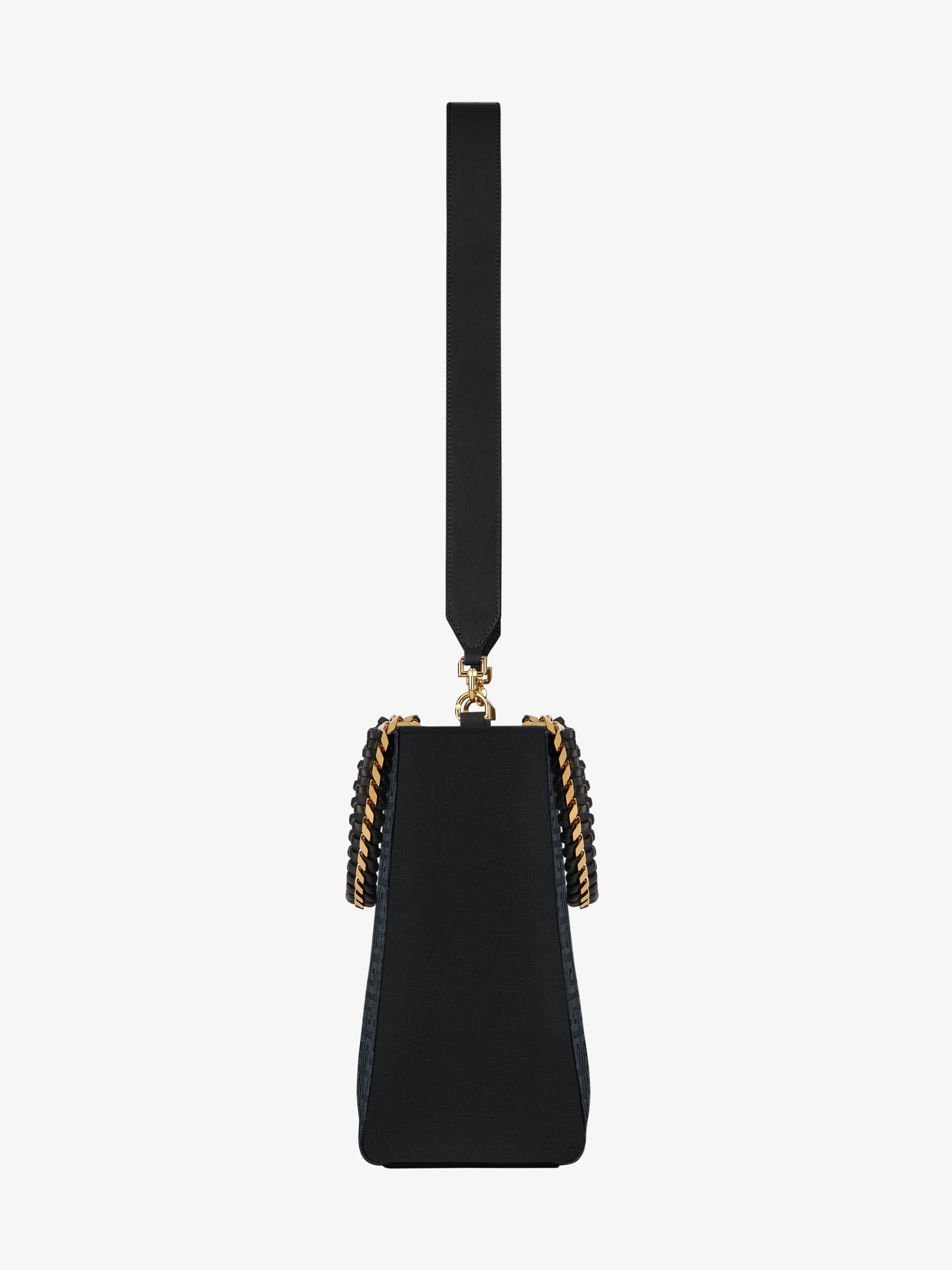 Medium G-Tote shopping bag in 4G embroidery with chain
