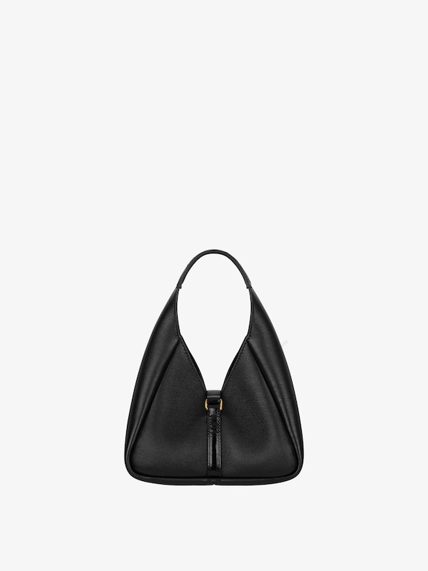 Mini G-Hobo bag in smooth leather - black | Givenchy US