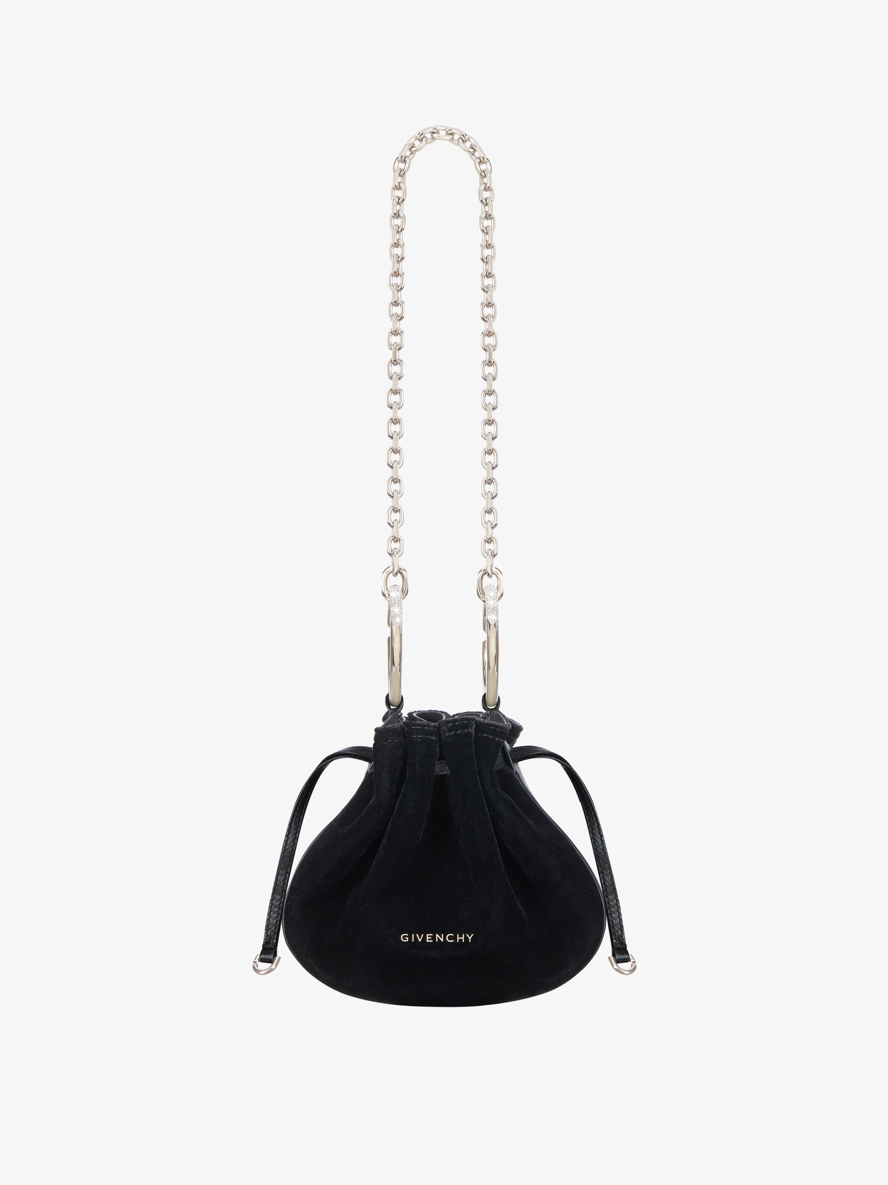 Givenchy Sac Pumpkin Mini En Velours Avec Strass In Black