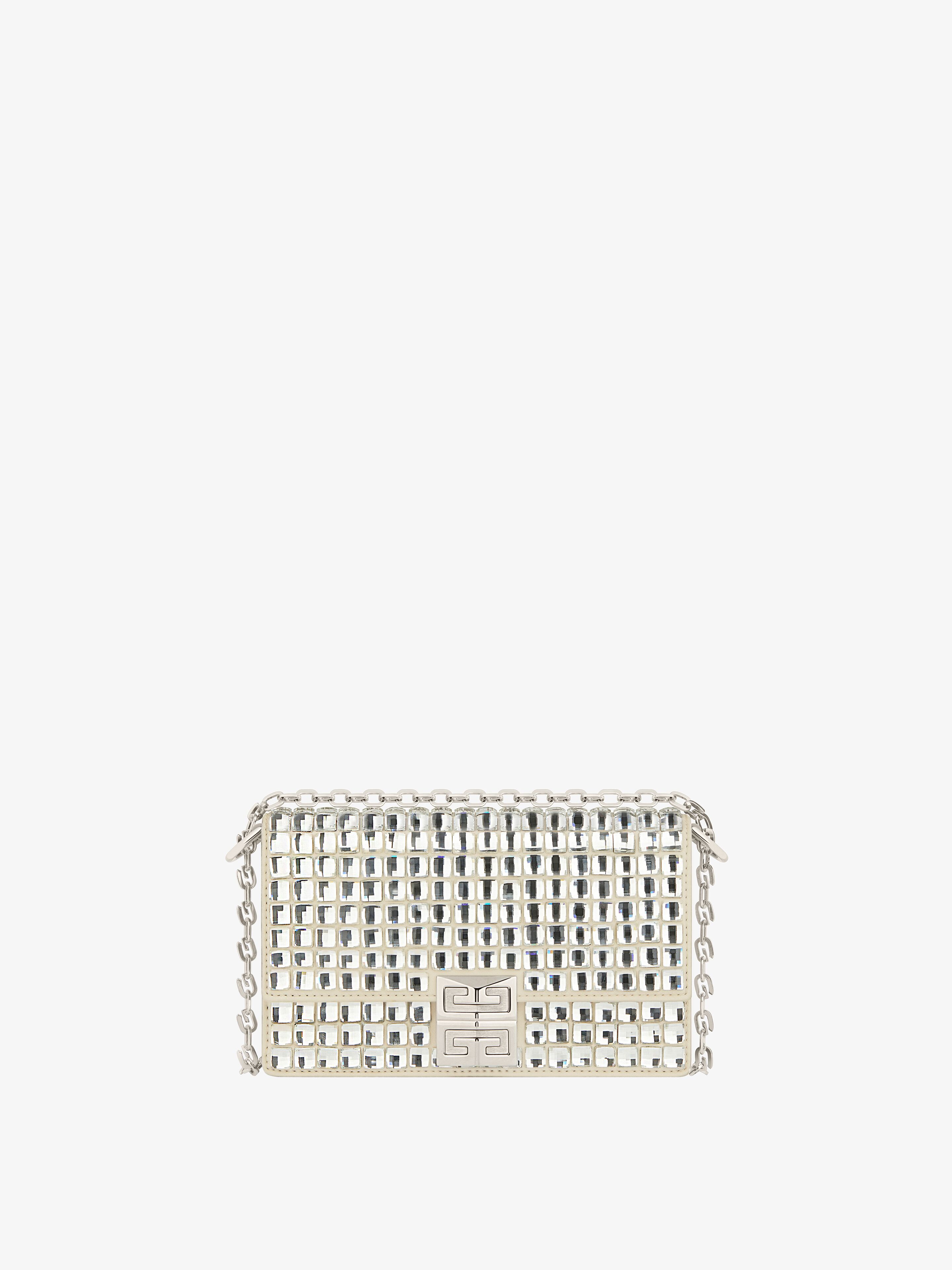 Givenchy - Sac 4G Petit Modèle En Satin Avec Strass Et Chaîne - pour Femme