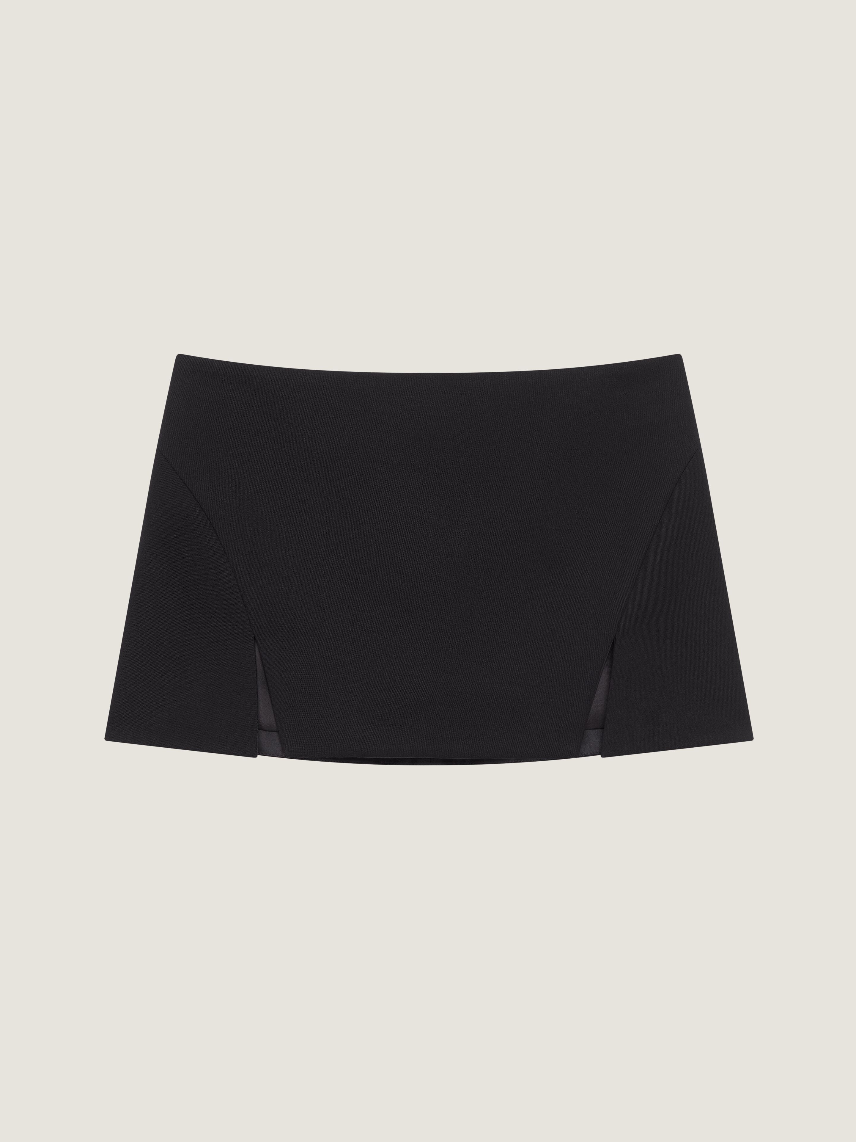 Givenchy Sliced Mini Skirt In Wool In Black