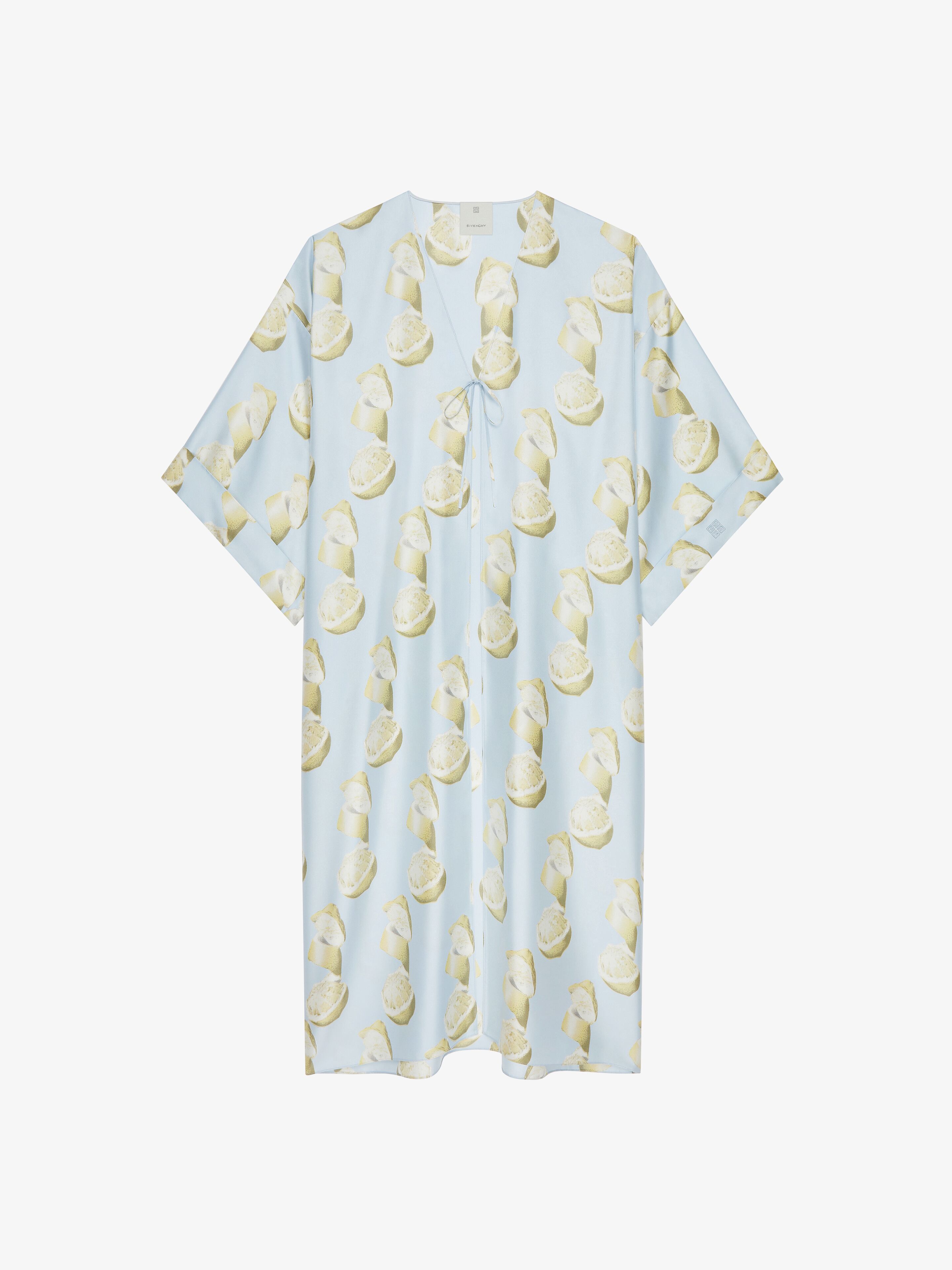 Shop Givenchy Kaftan In Silk With Lemon Print