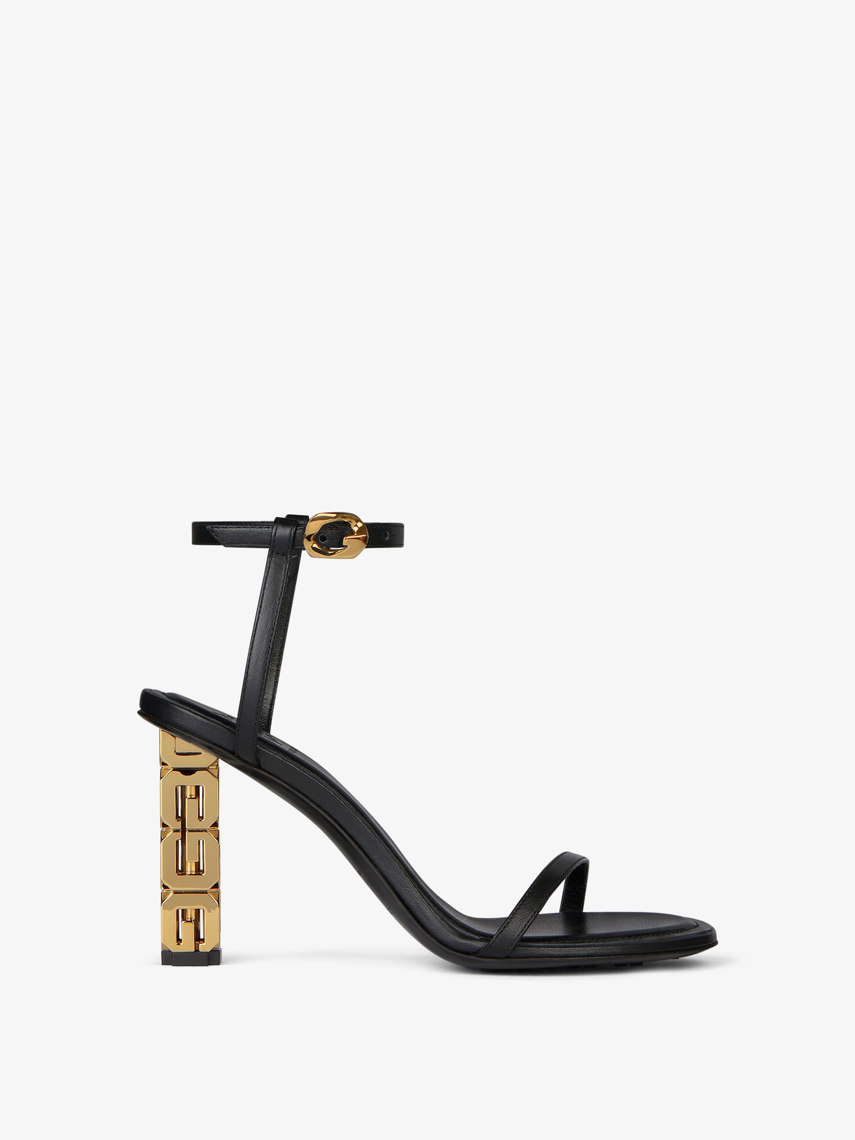 Shop Givenchy G Cube Sandals In Leather In Black