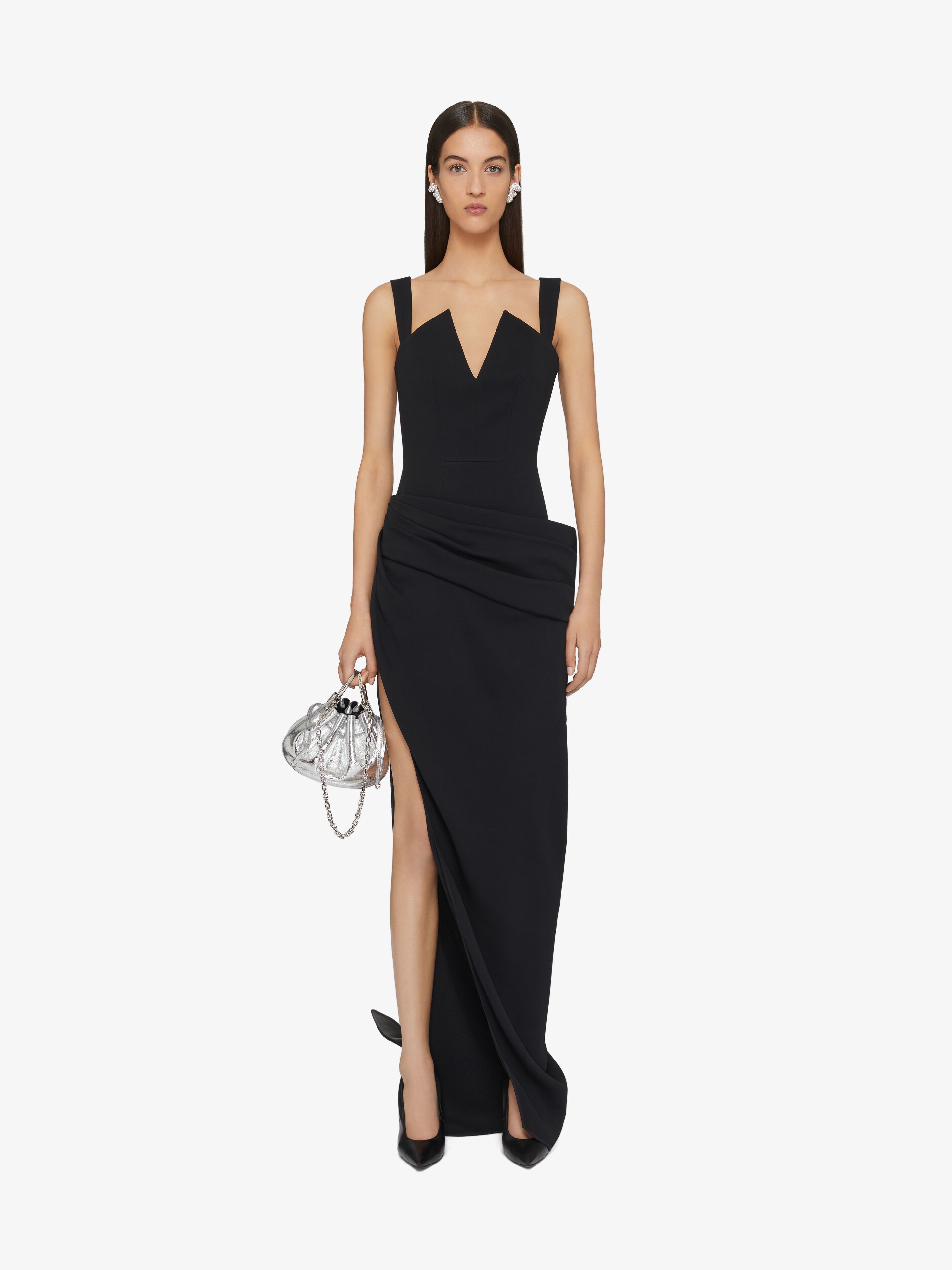 Evening draped dress - black