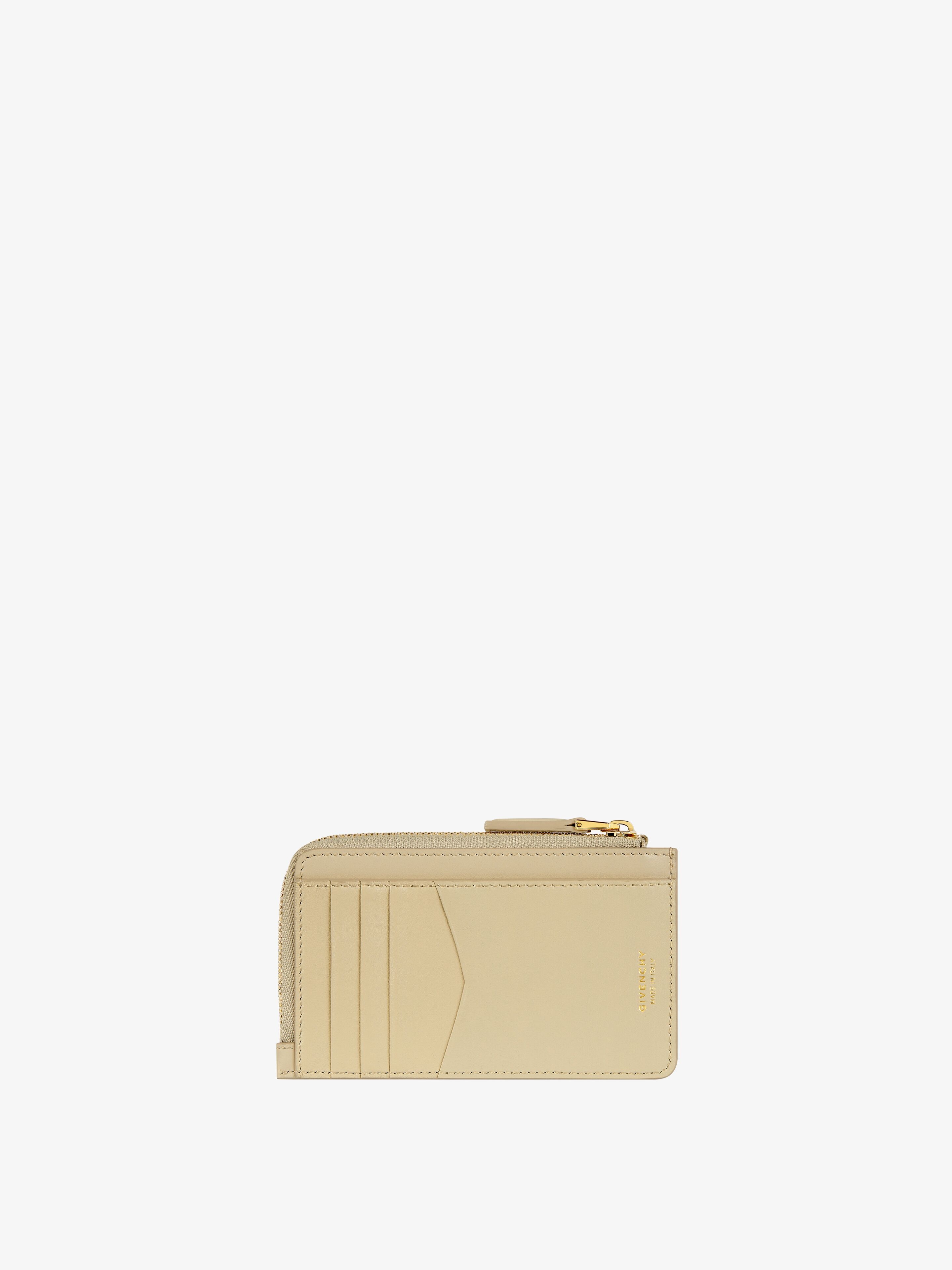 G-Cut zipped cardholder in 4G leather in - natural beige | Givenchy US