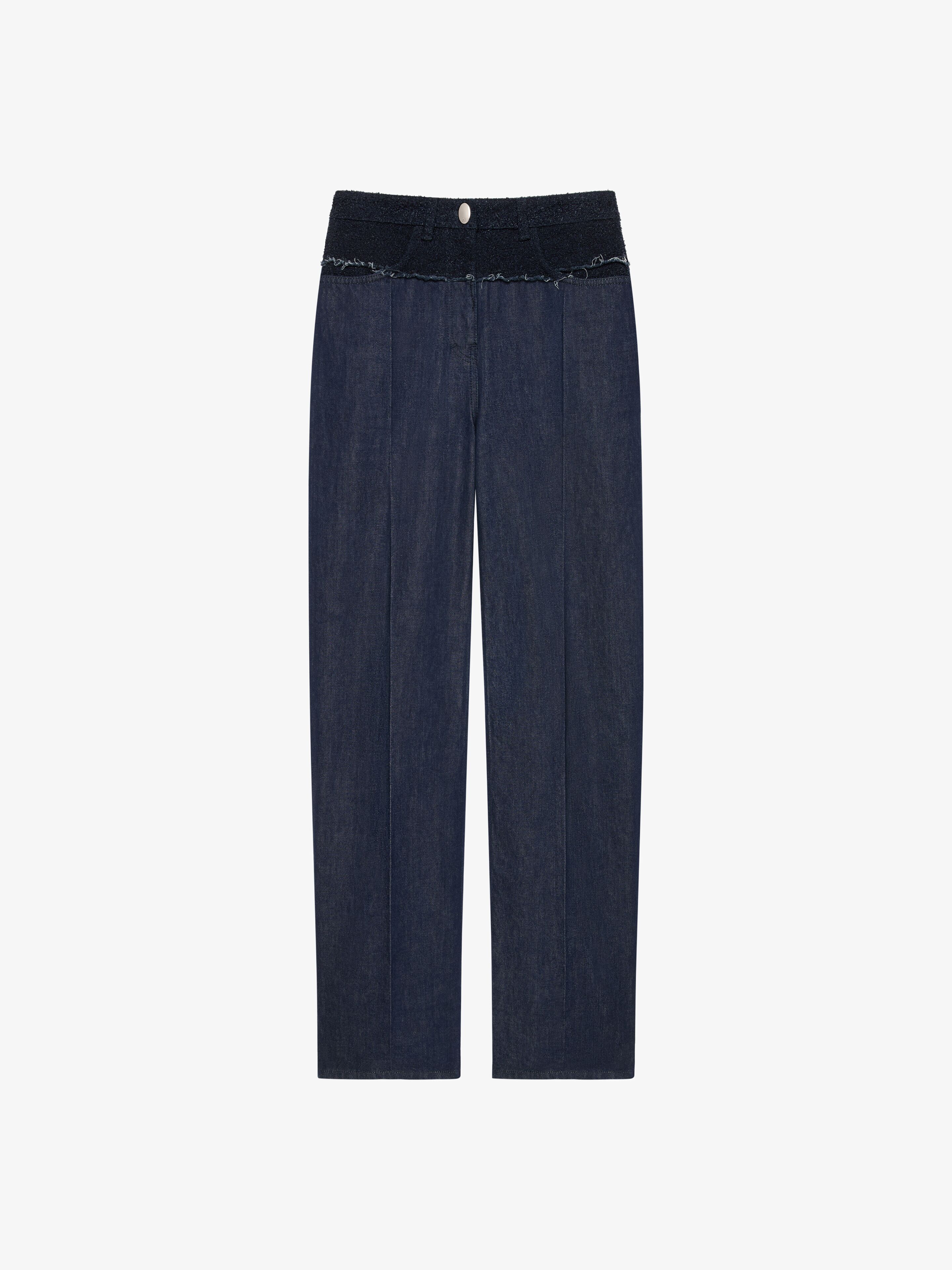 Shop Givenchy Oversized Jeans In Mixed Denim In Blue