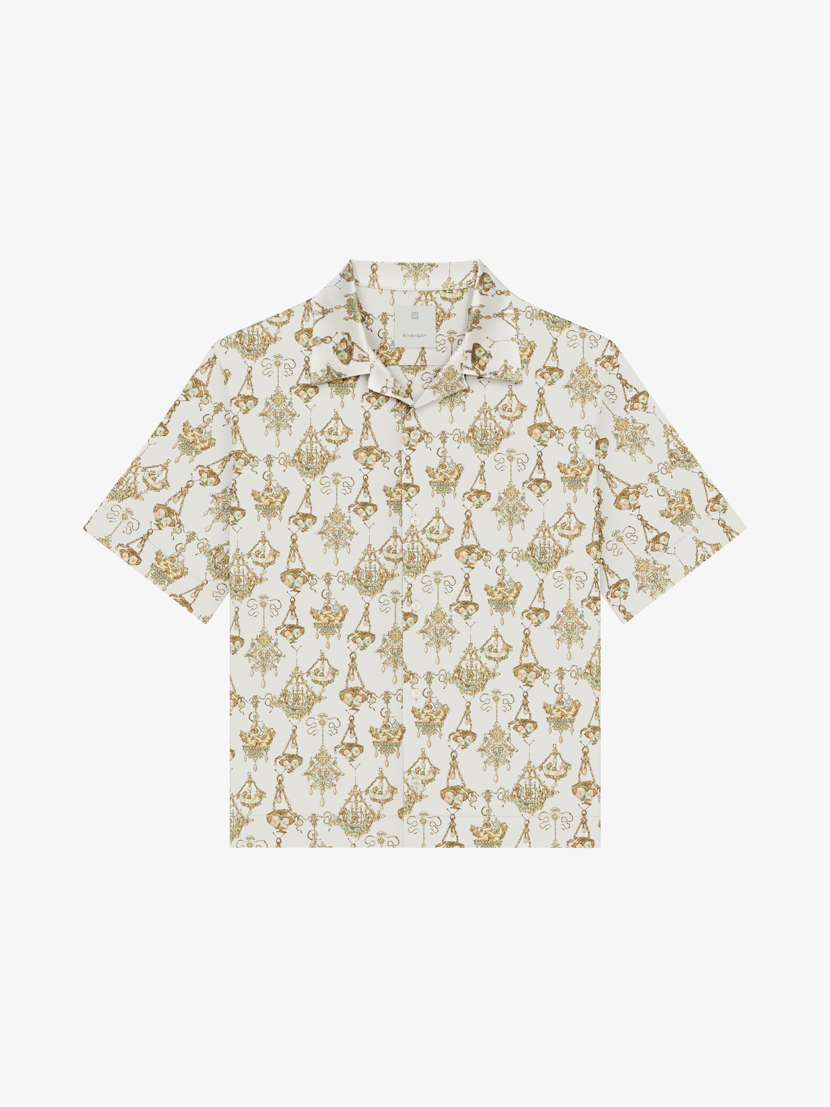 Shop Givenchy Printed Chandelier Shirt In Silk In Cream/ochre