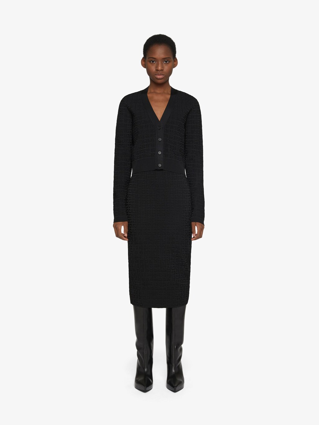 4G jacquard cropped cardigan black Givenchy GB