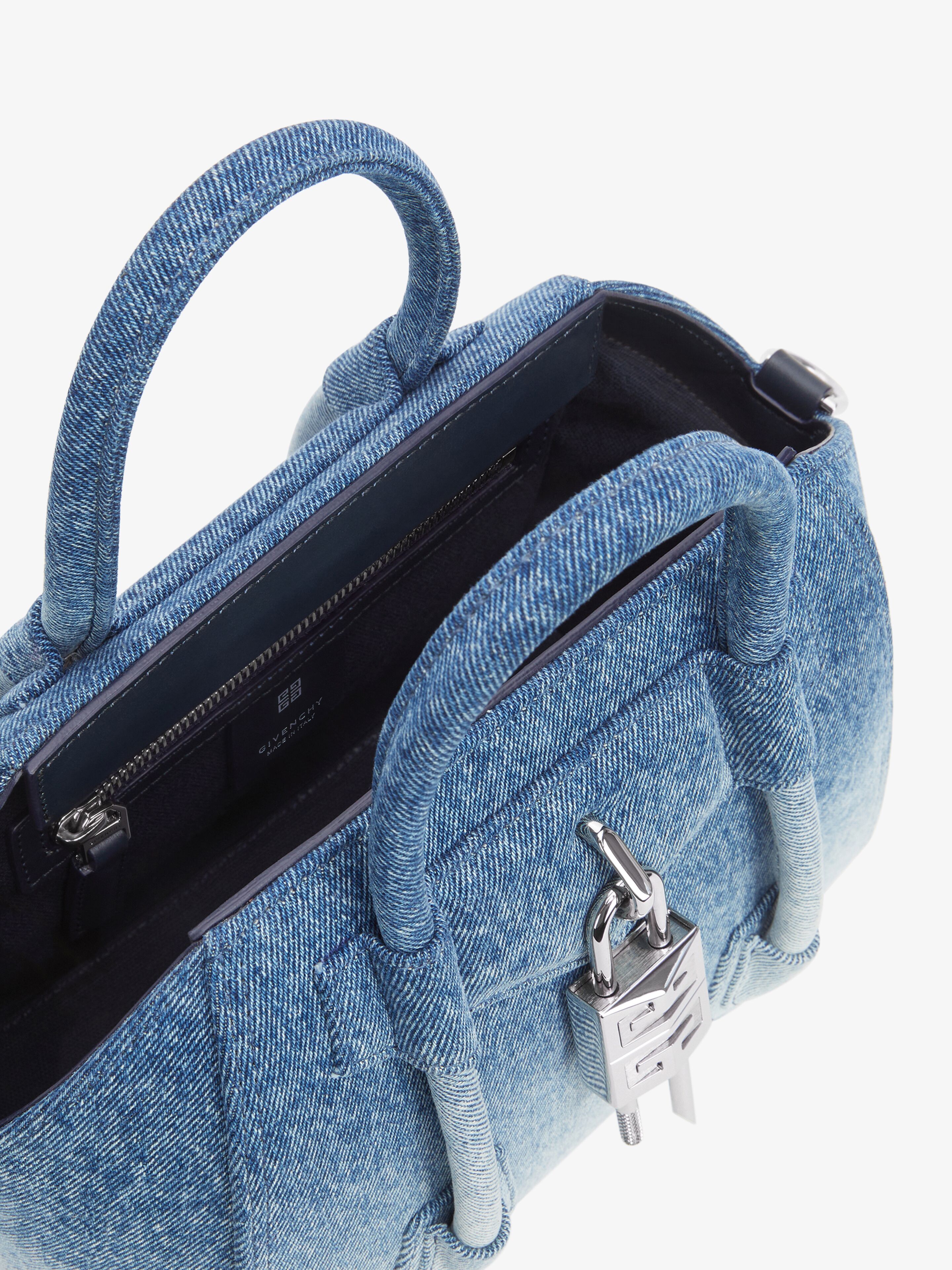 Mini Antigona Lock bag in gradient denim | Givenchy CA