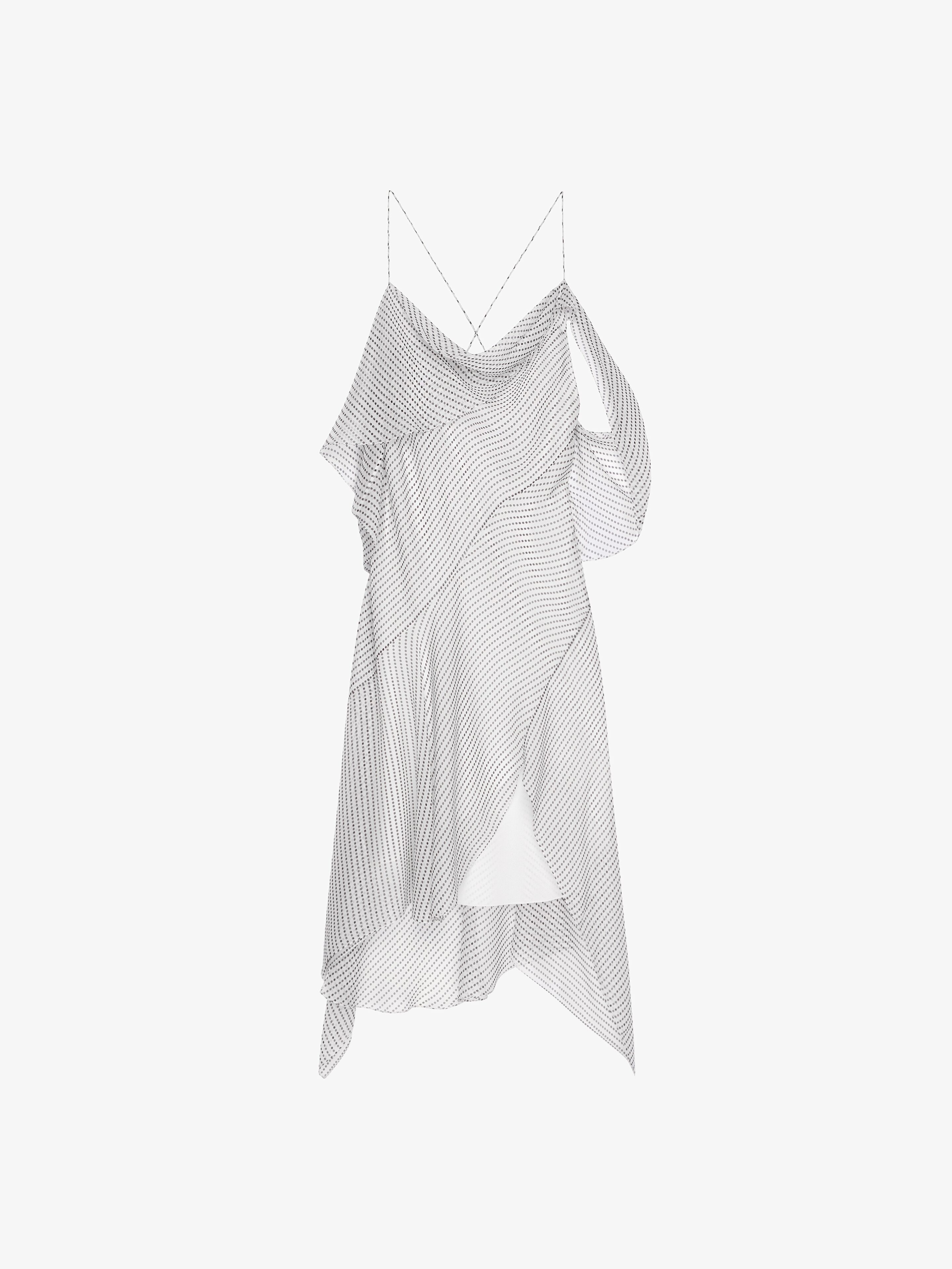 Givenchy - Robe À Pois Drapée Asymétrique En Chiffon De Soie - pour Femme - Taille : 42