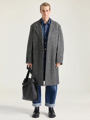 Manteau à chevrons en laine