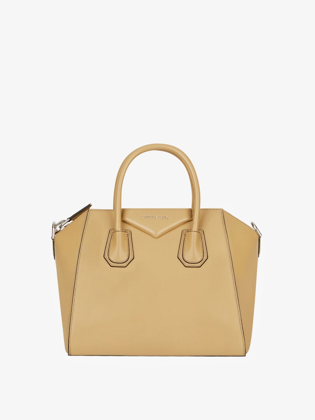 Small Antigona bag in grained leather - pearl grey | Givenchy US