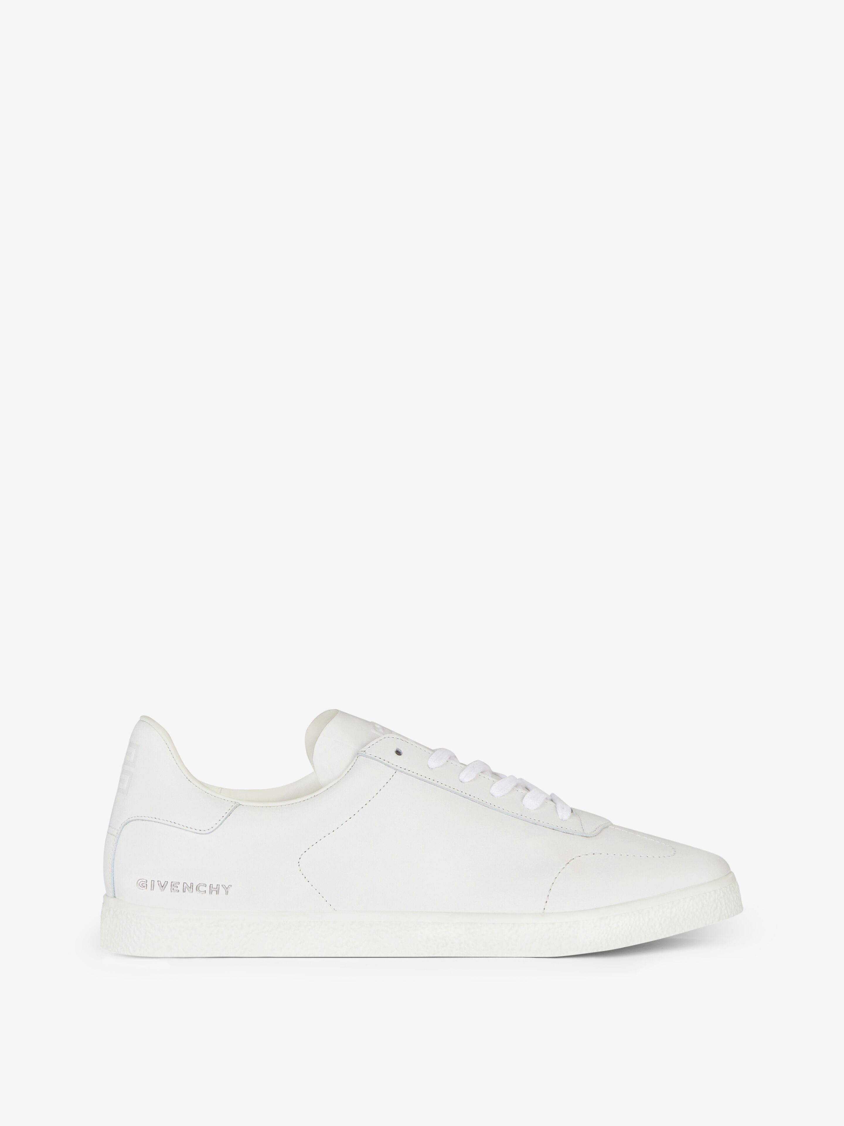 Shop Givenchy Town Sneakers In Leather In White