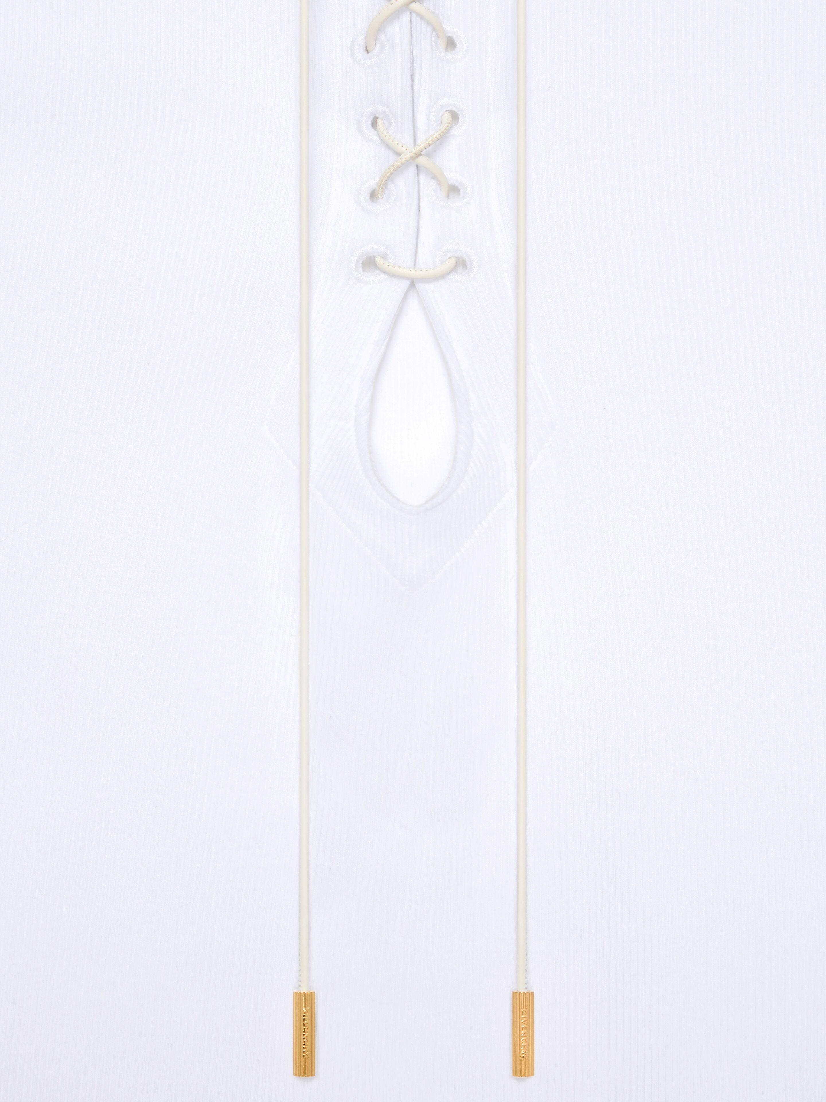 Slim fit tank top in cotton with laces and 4G detail in