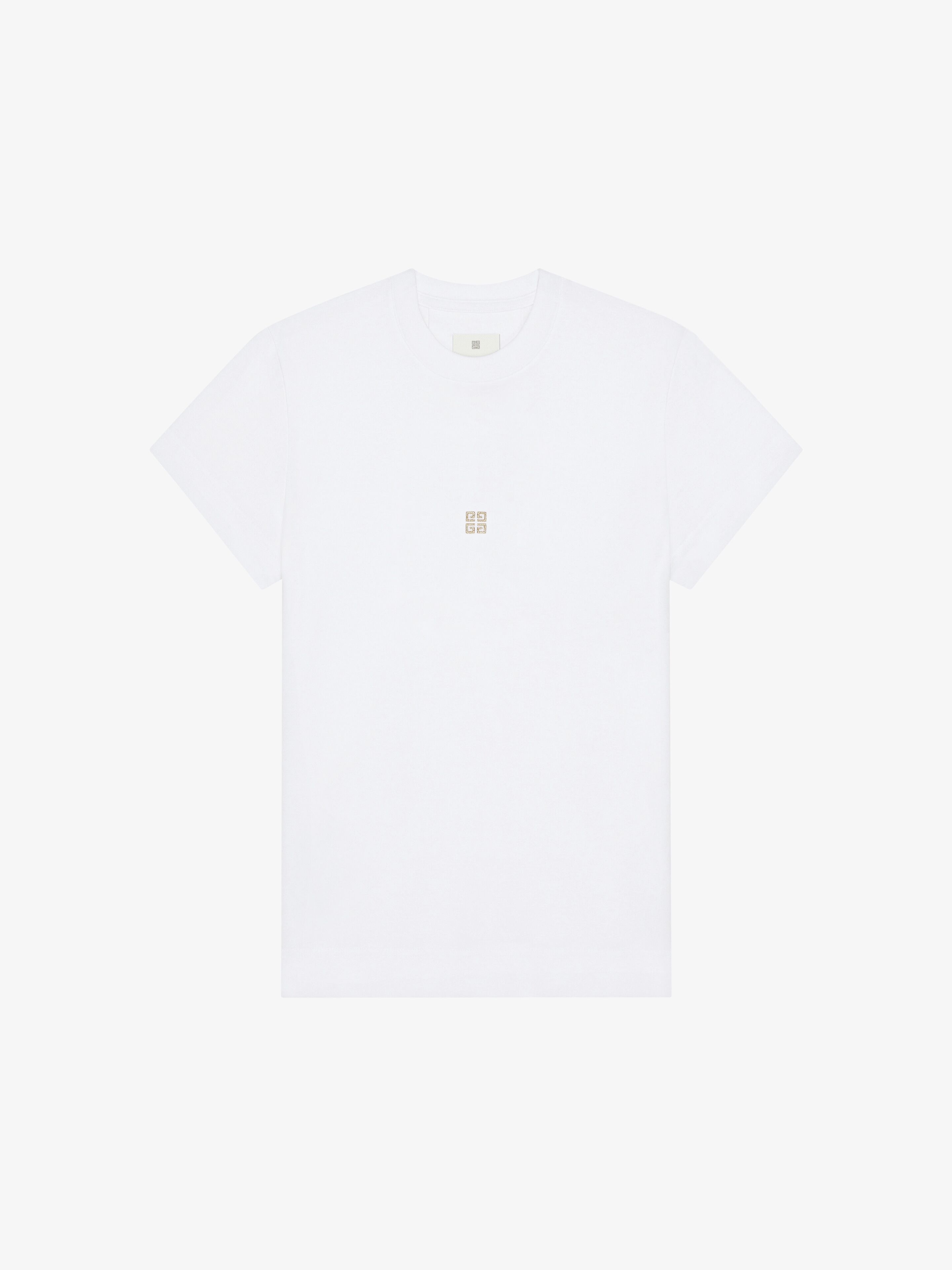 Shop Givenchy Slim Fit T-shirt In Cotton With 4g Detail In White
