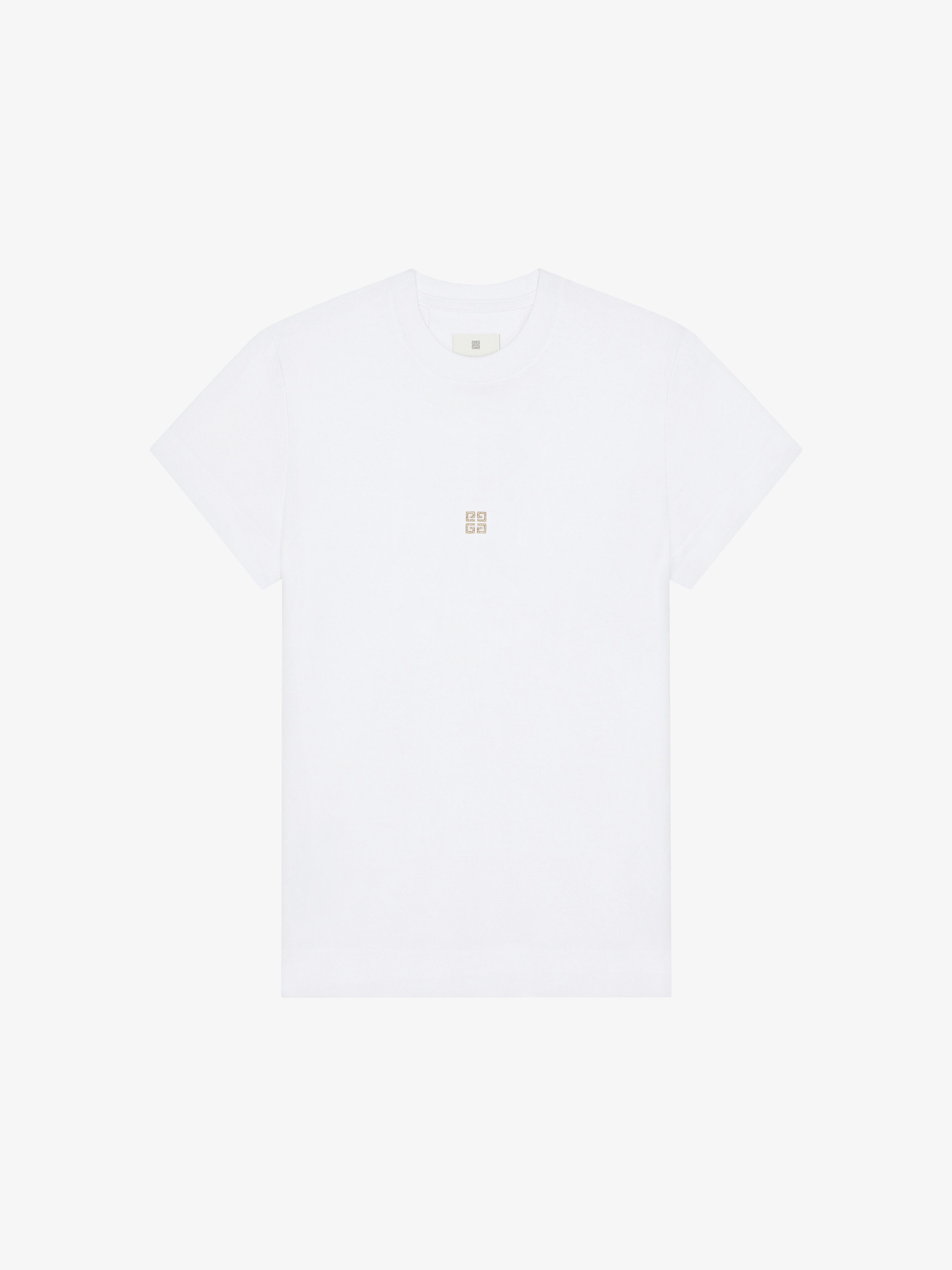 Shop Givenchy T-shirt Slim En Coton À Détail 4g In White