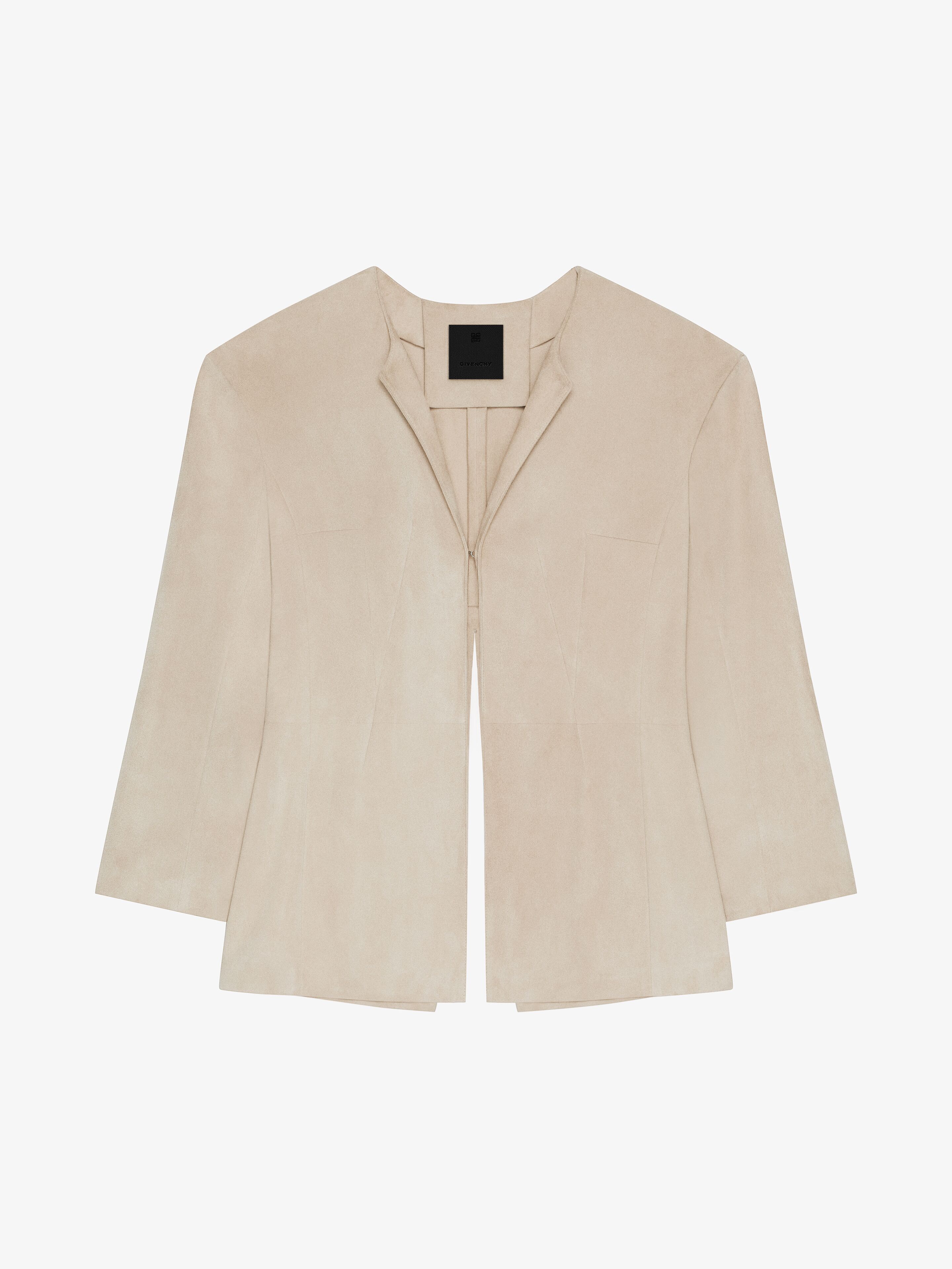 Shop Givenchy Jacket In Suede With 4g Liquid Detail