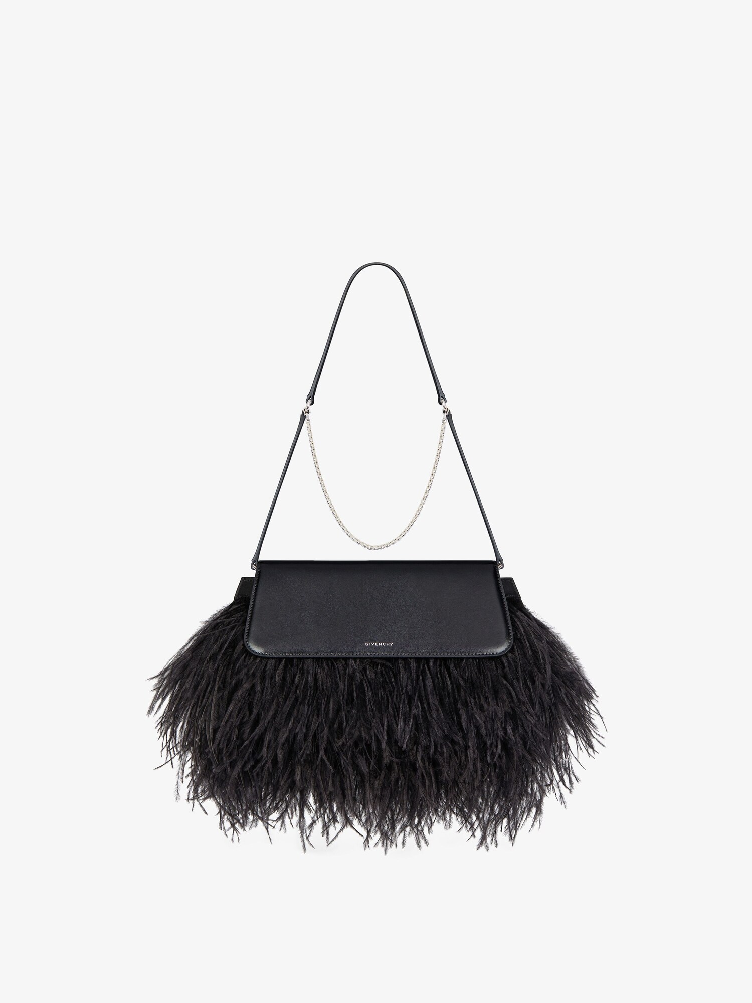 ヴォワイユー クラッチバッグ レザー＆フェザー - ブラック | GIVENCHY JP