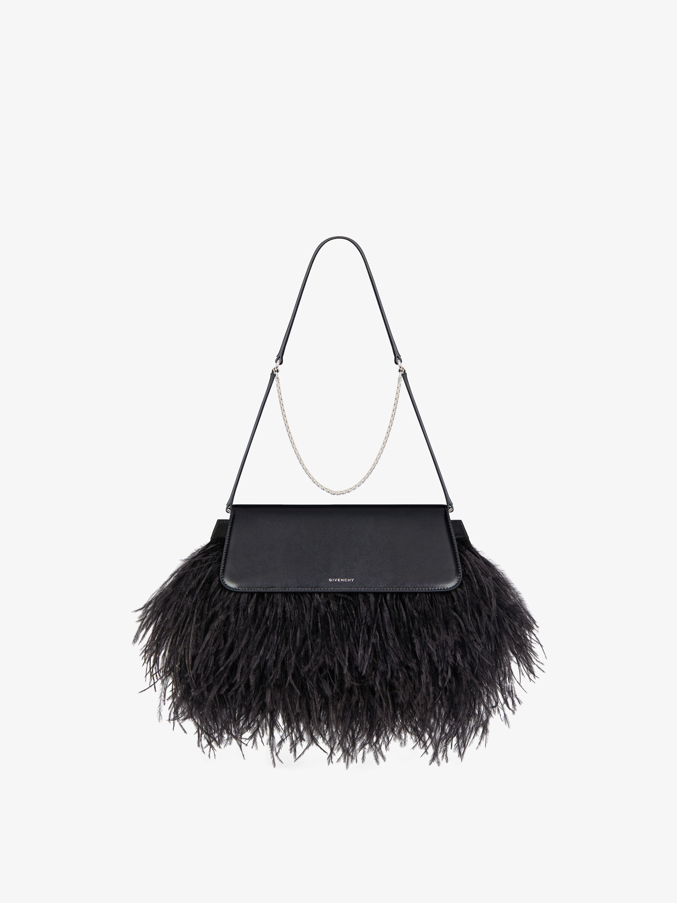 Givenchy - Sac Voyou Clutch En Cuir Et Plumes - pour Femme