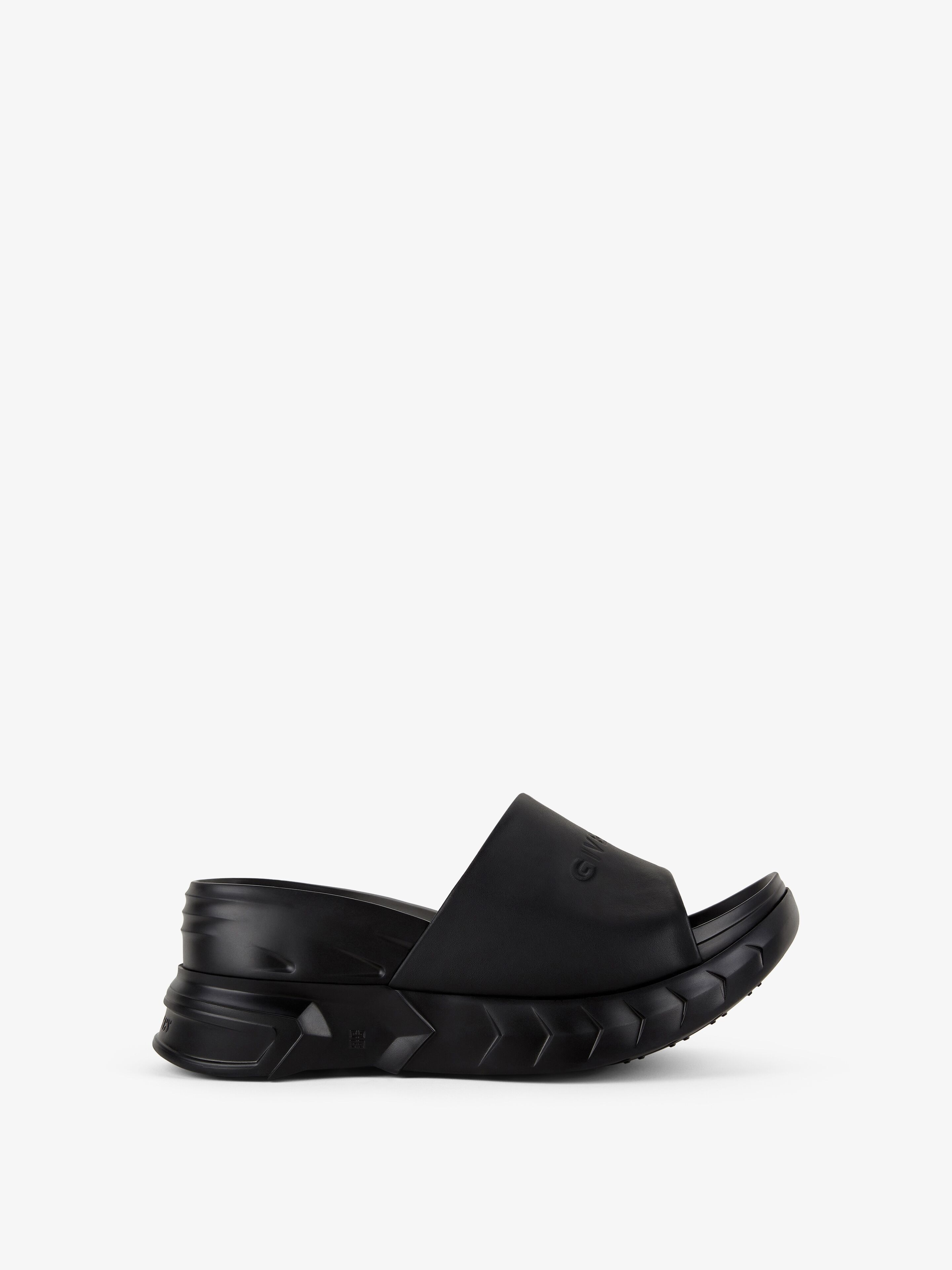 Shop Givenchy Marshmallow Wedge Sandals In Leather In Black
