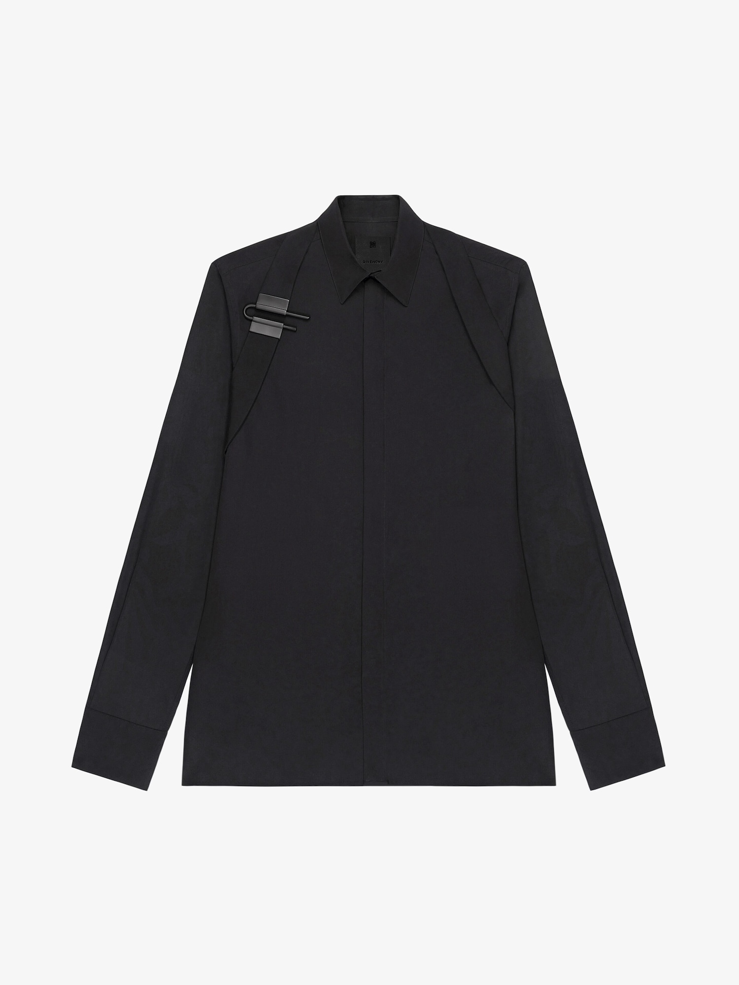 Shirt in poplin with U-lock harness in - black | Givenchy US