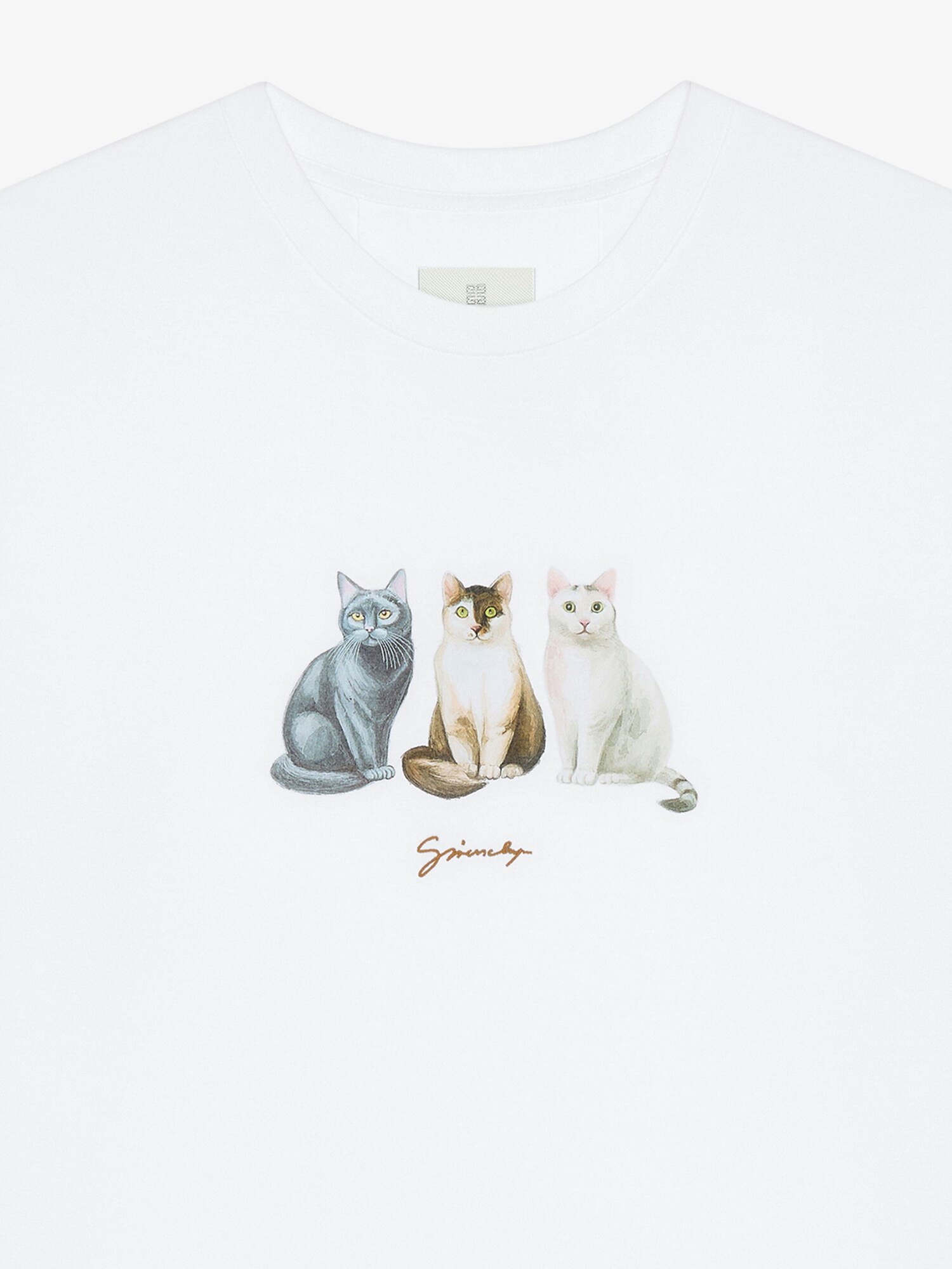 コットン キャットプリント Tシャツ - ホワイト | GIVENCHY JP