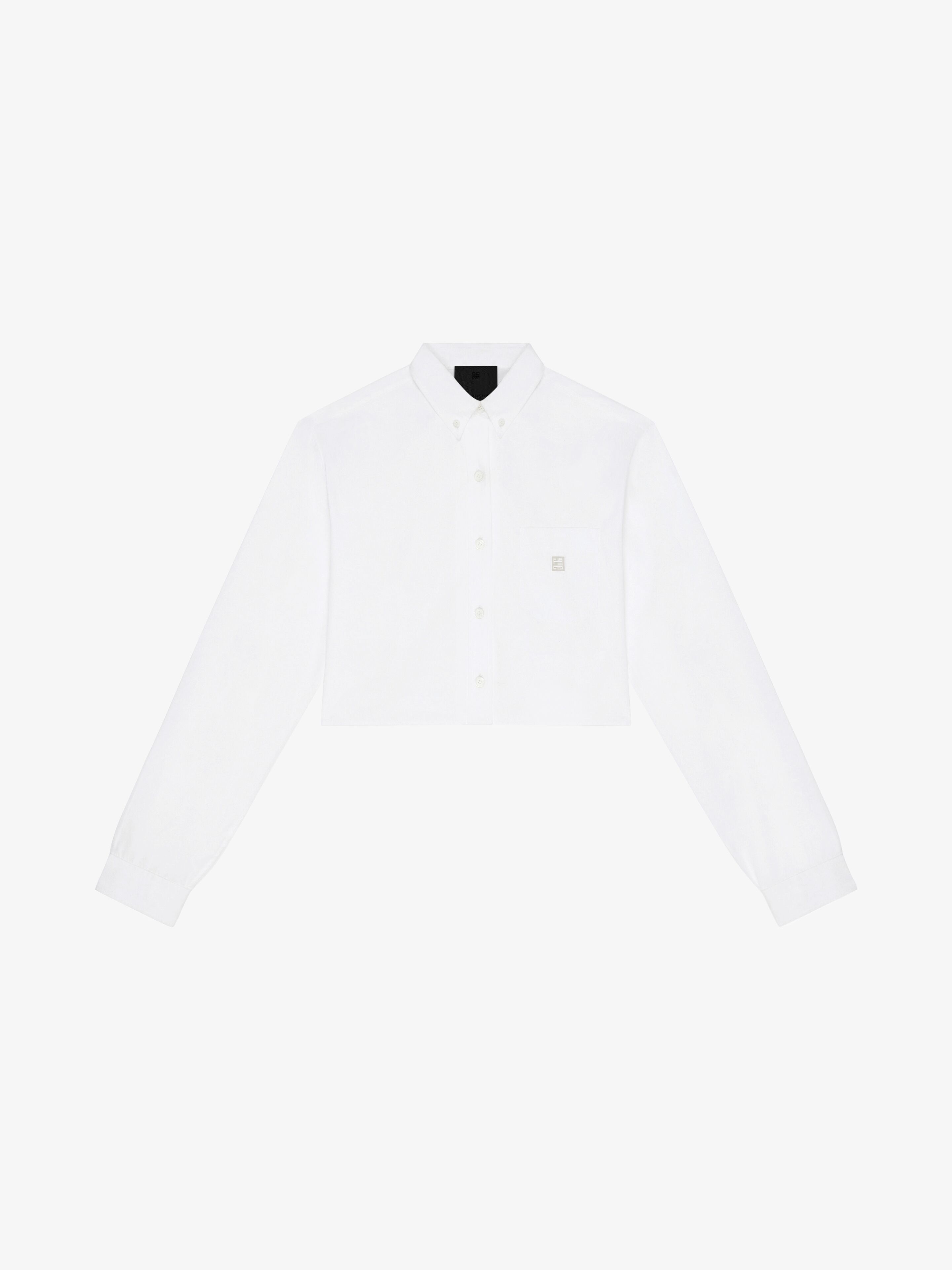 Shop Givenchy Chemise Cropped En Popeline In White