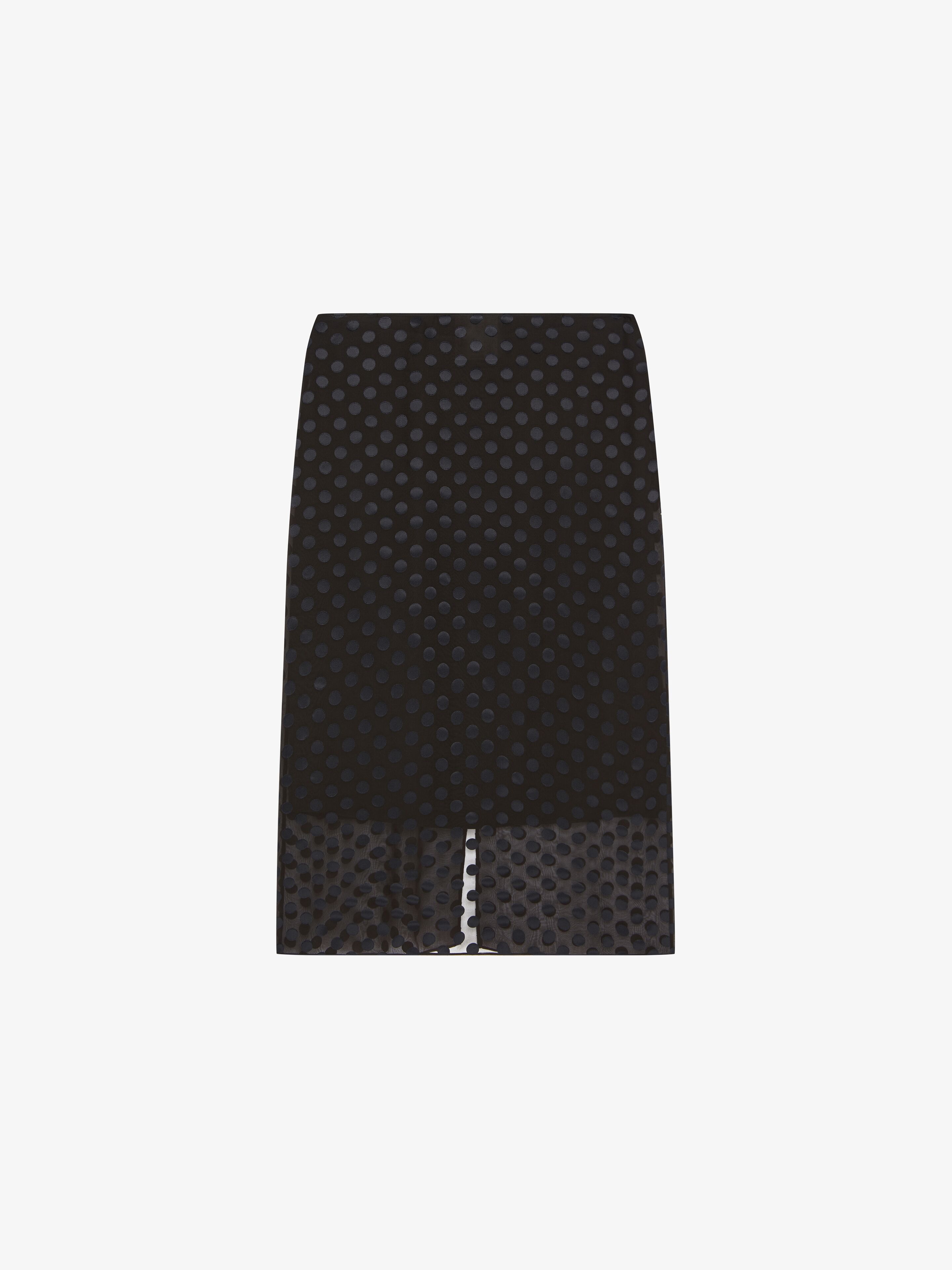 Givenchy - Skirt In Polka Dots Dévoré Satin - Black - Women - Size: 42