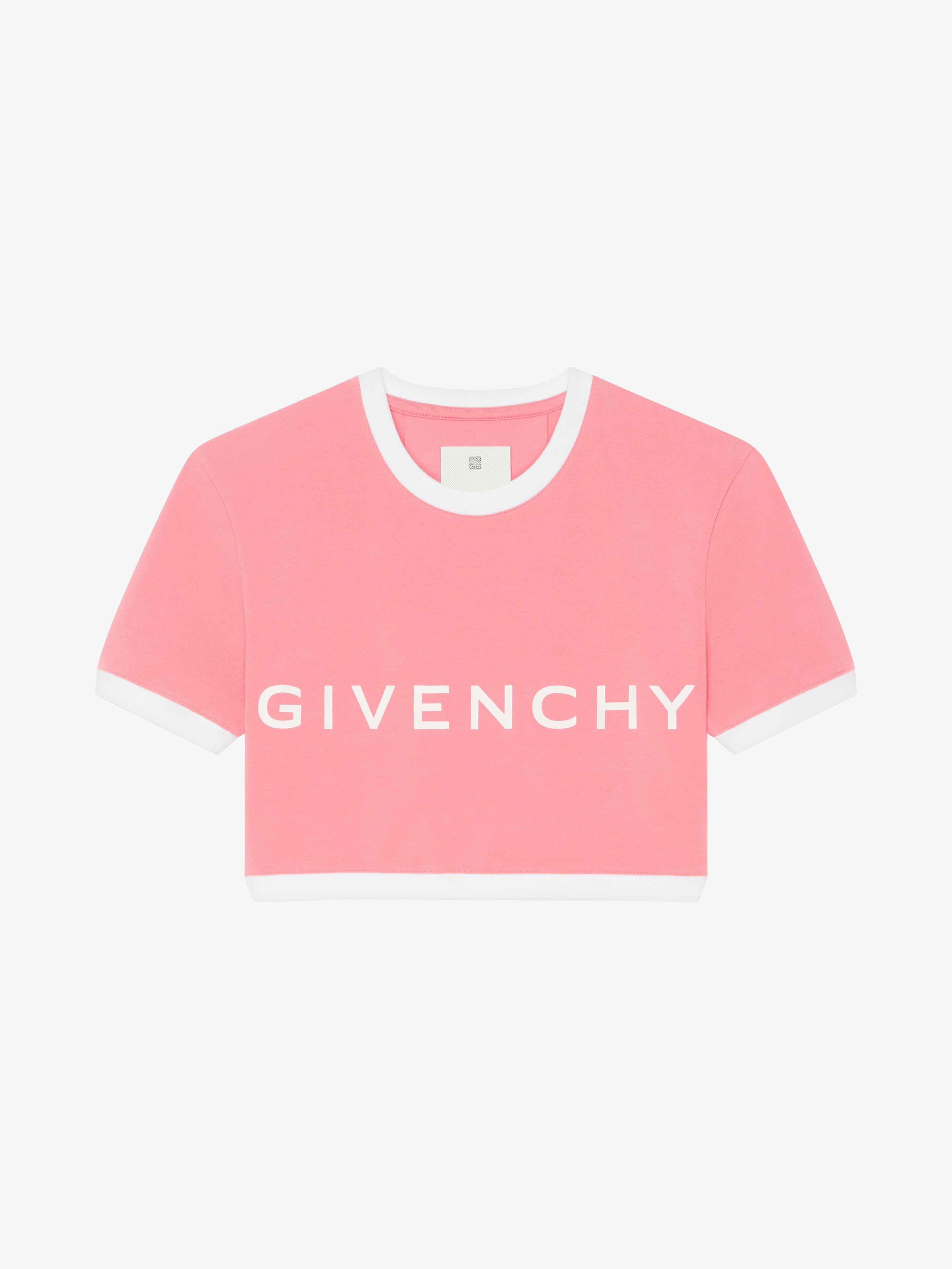 Shop Givenchy Cropped T-shirt In Cotton In Flamingo
