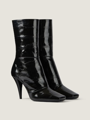 Bottines Sliced Square en cuir brillant